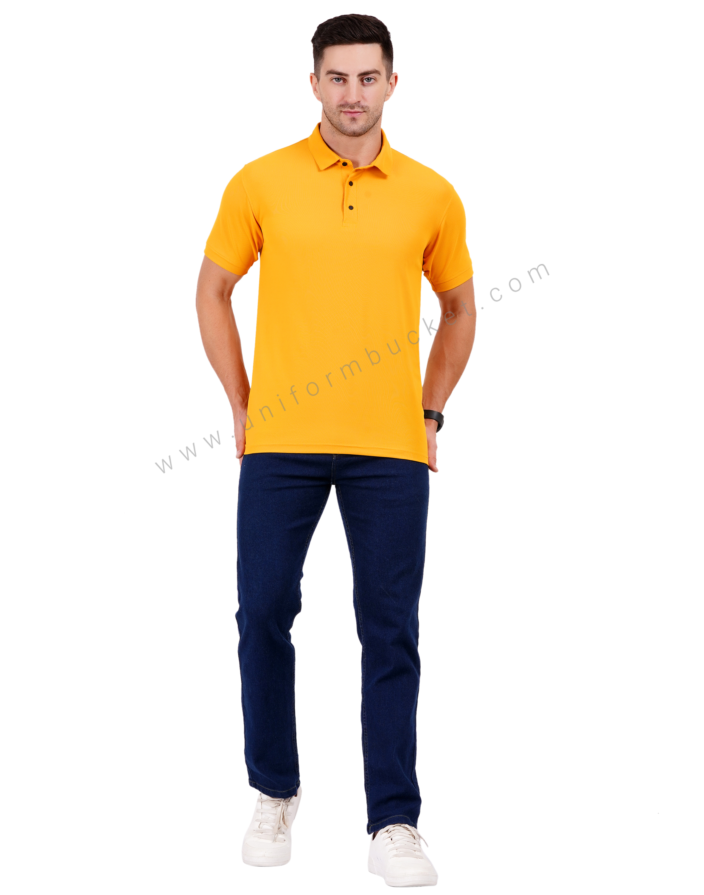 Plain Mustard Yellow Polo T-shirt thumbnail 6