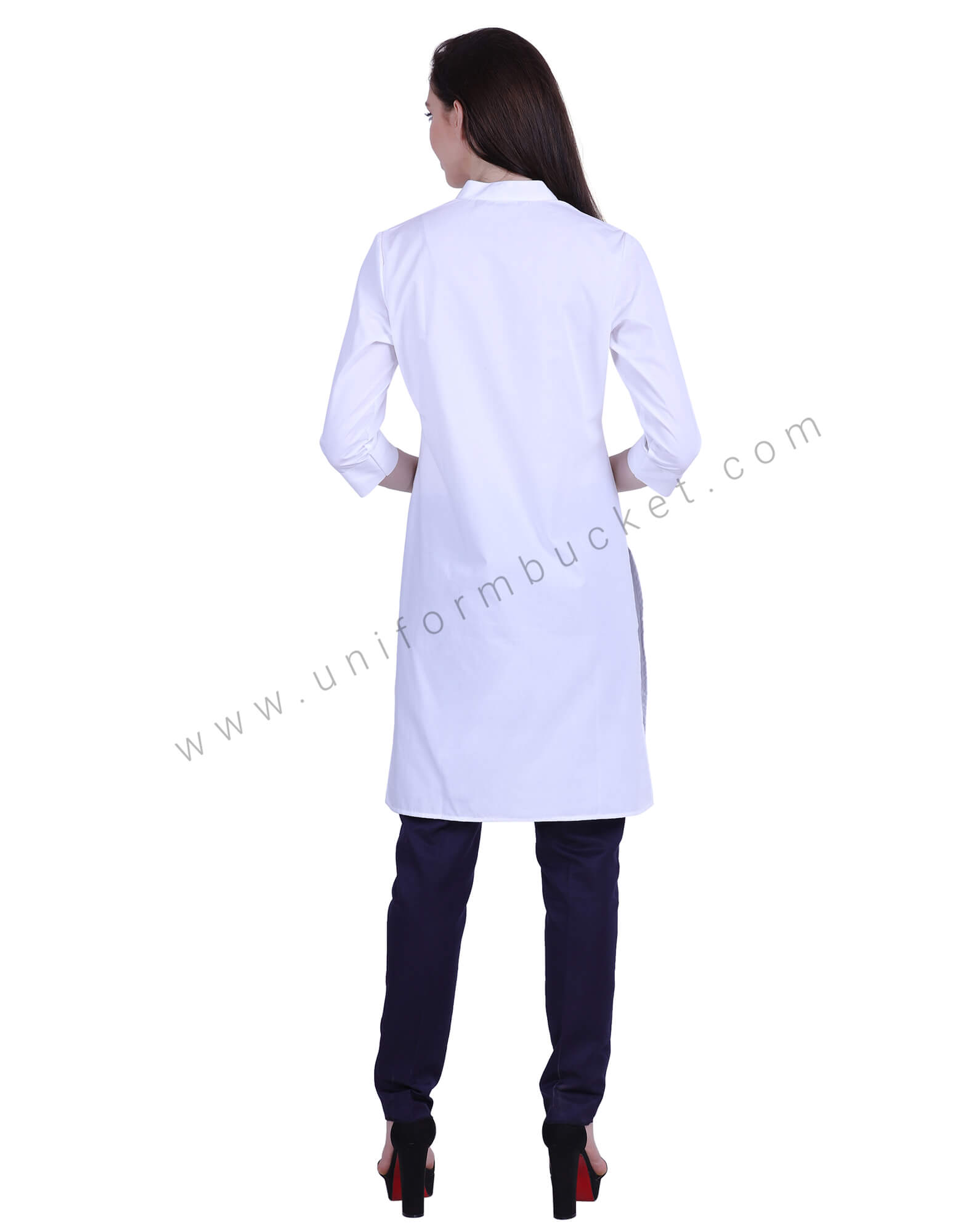 Plain White Formal Kurti thumbnail 3