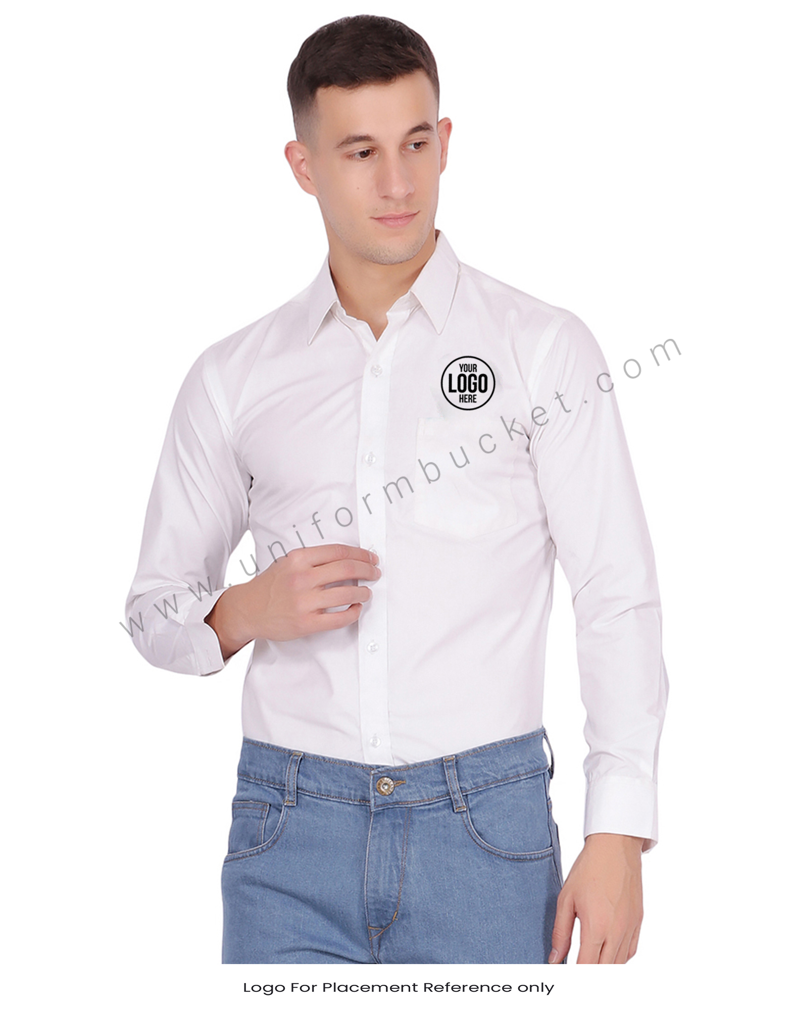 Plain White Formal Shirt thumbnail 3