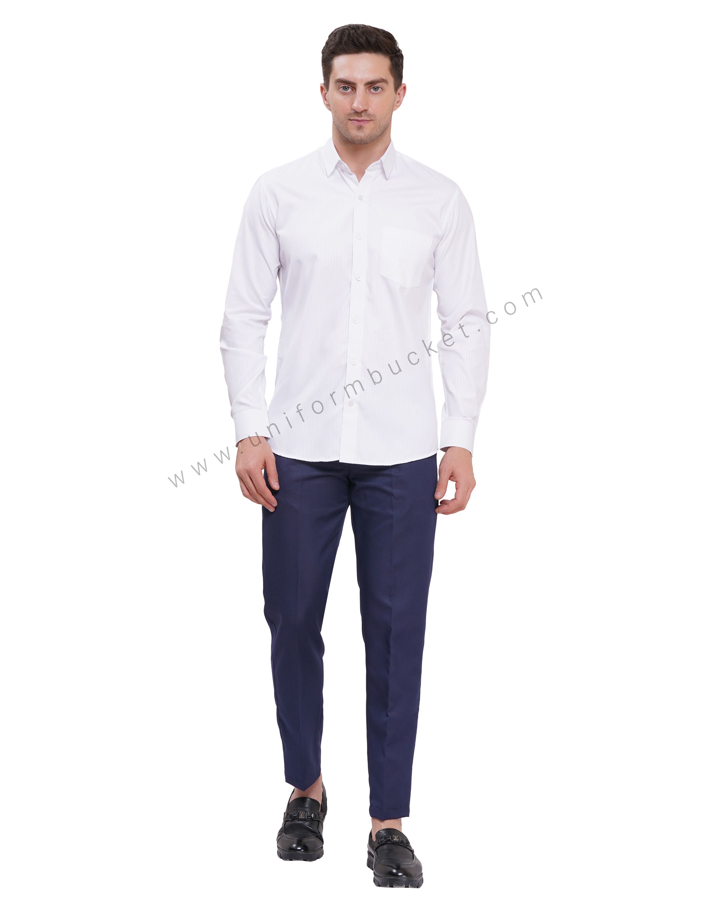 premium white shirt with full sleeve with pocket thumbnail 2