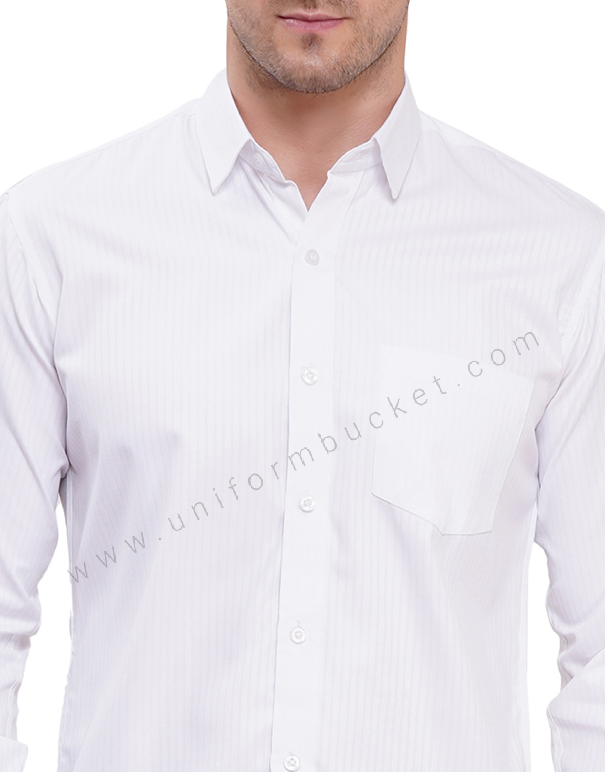 premium white shirt with full sleeve with pocket thumbnail 6