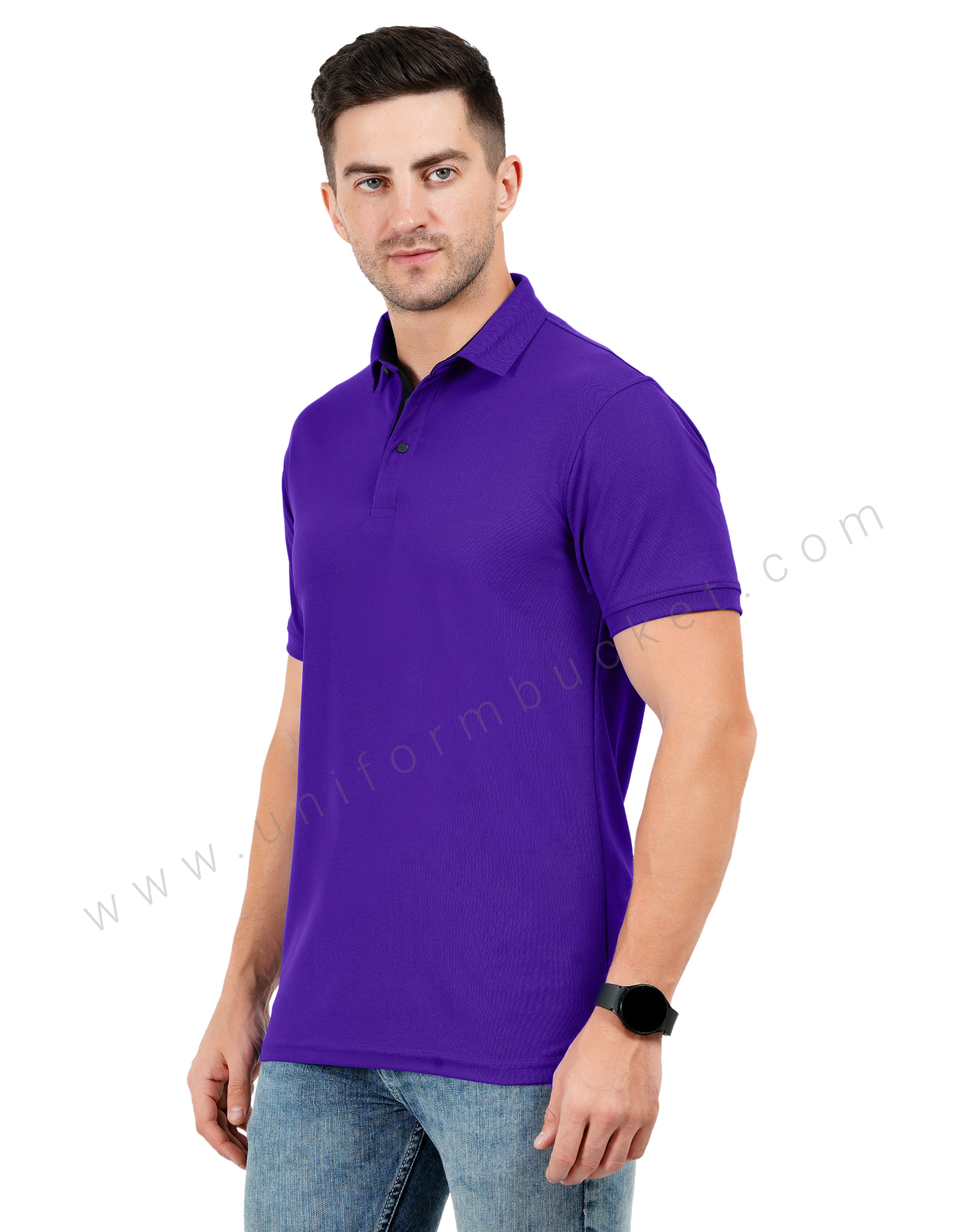 Purple polo T-shirt with Black trim thumbnail 2