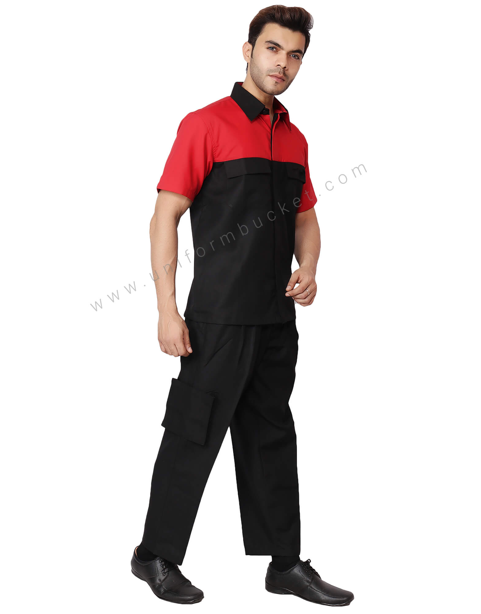 Red And Black Stylish Work Wear Shirt thumbnail 2