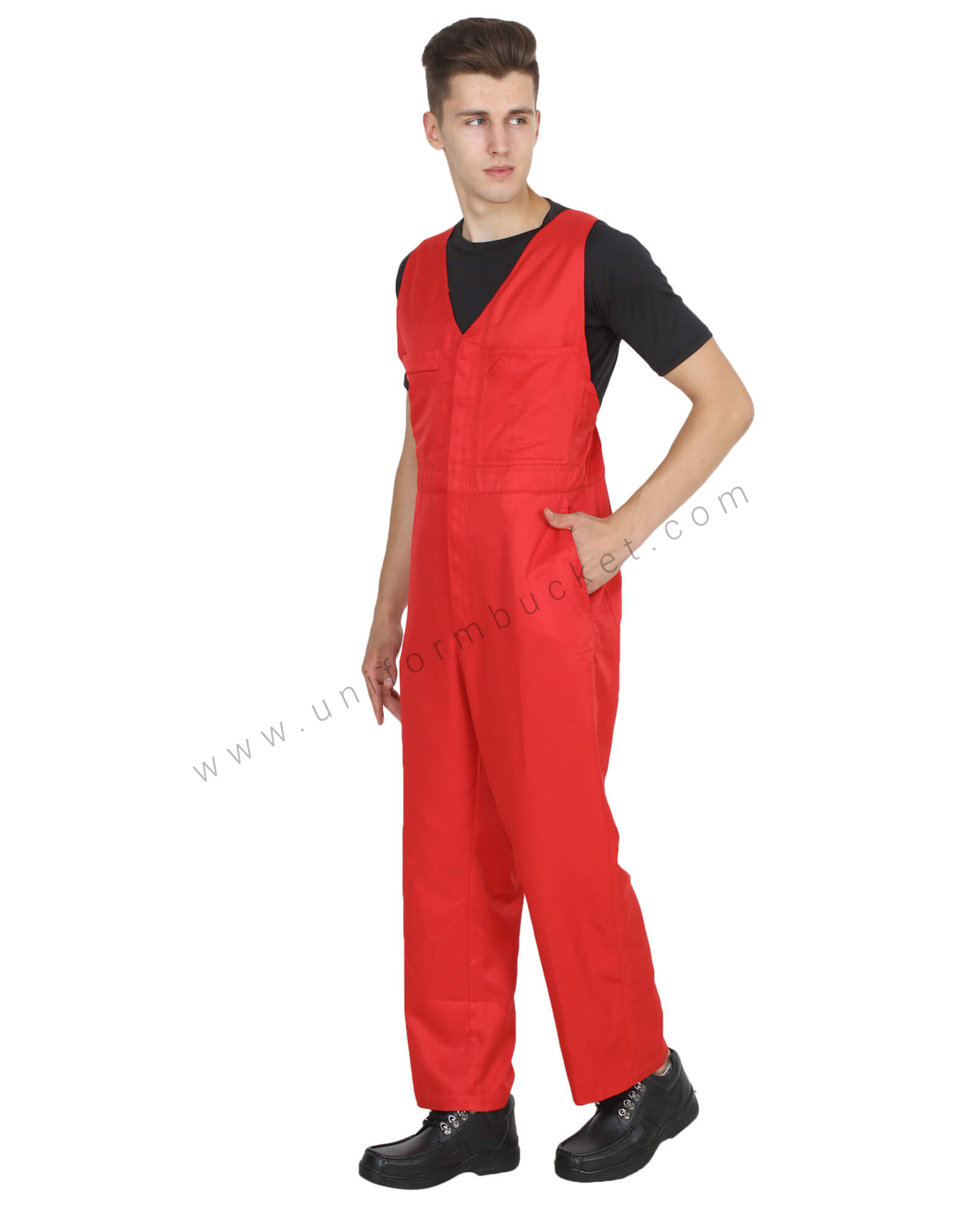 V-Neck Red Bib Overall thumbnail 2