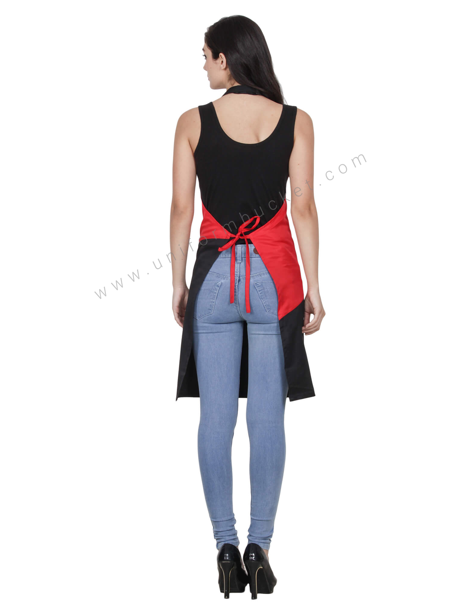 Double Tone Bib Apron With Side Patch Pocket thumbnail 3