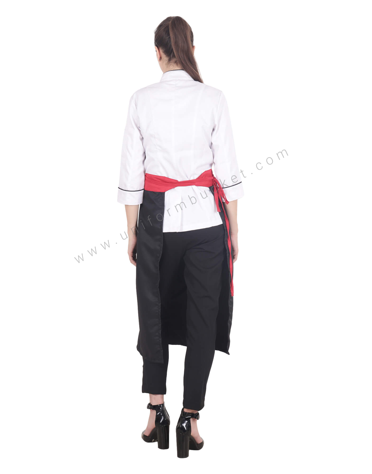 Red Belted Bistro Apron thumbnail 3