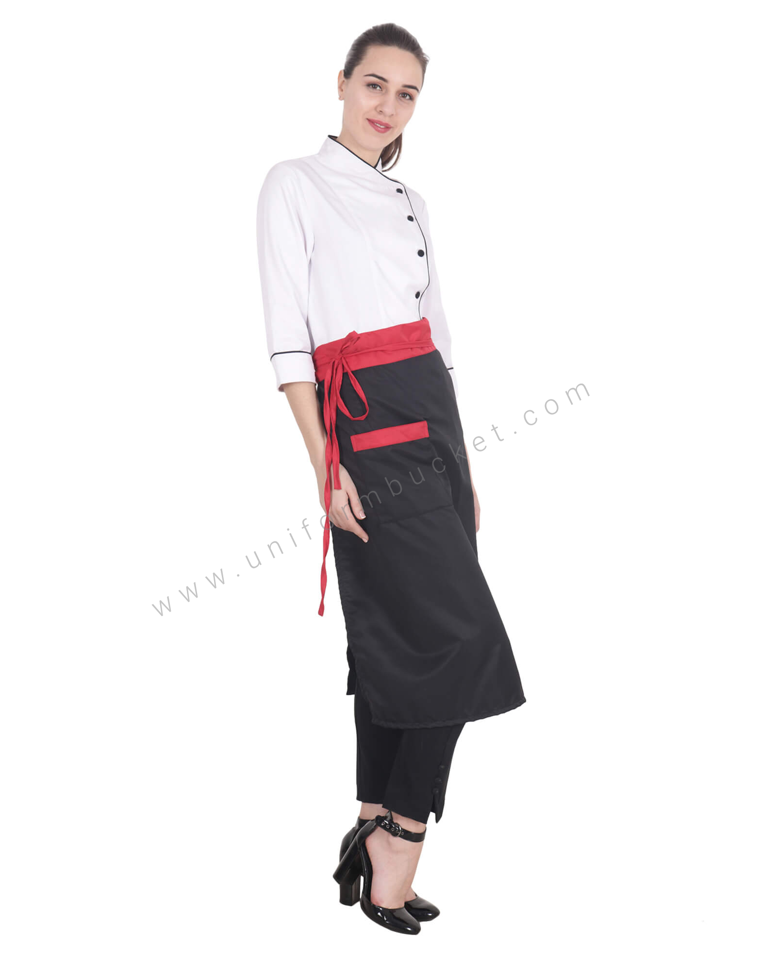 Red Belted Bistro Apron view 1