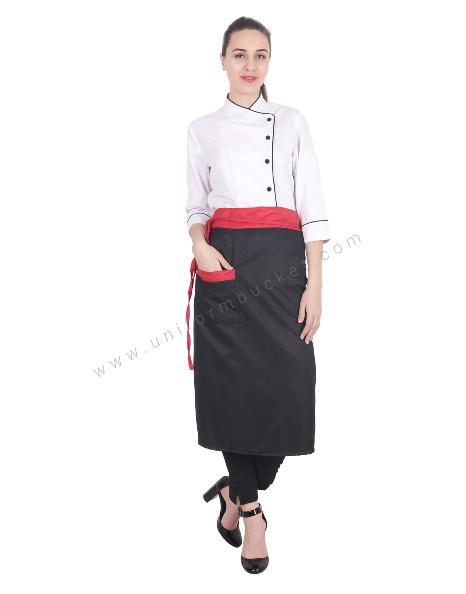 Red Belted Bistro Apron thumbnail 2