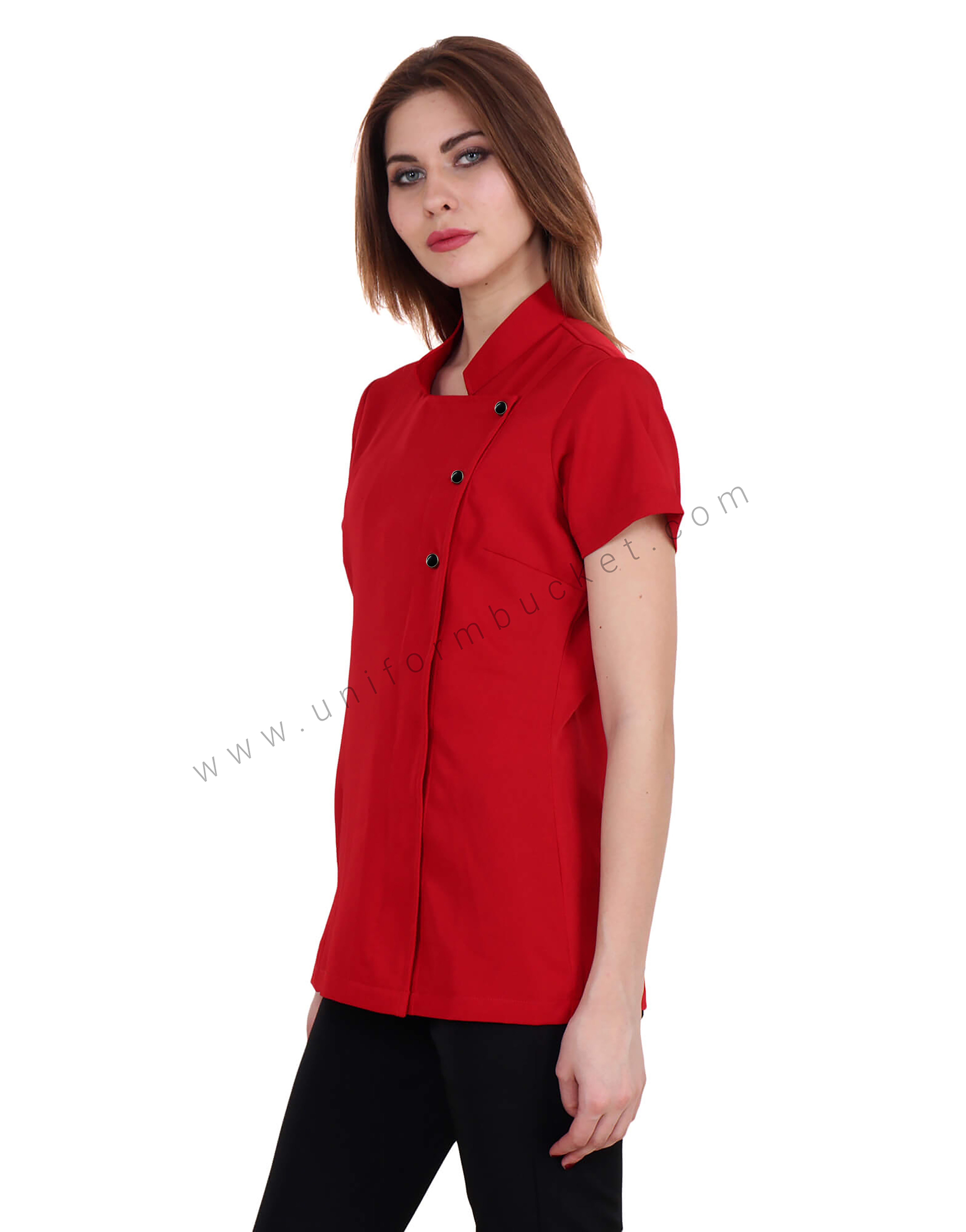 Red Tunic With Side Button Opening thumbnail 3