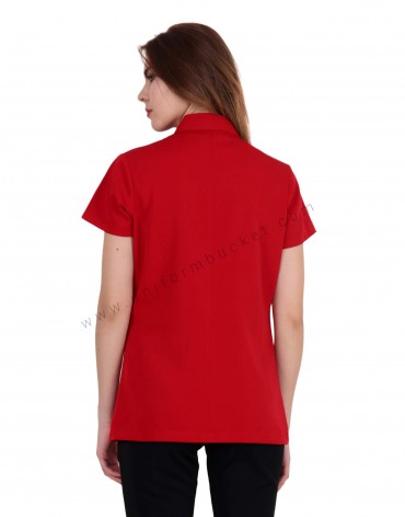 Red Tunic With Side Button Opening thumbnail 5