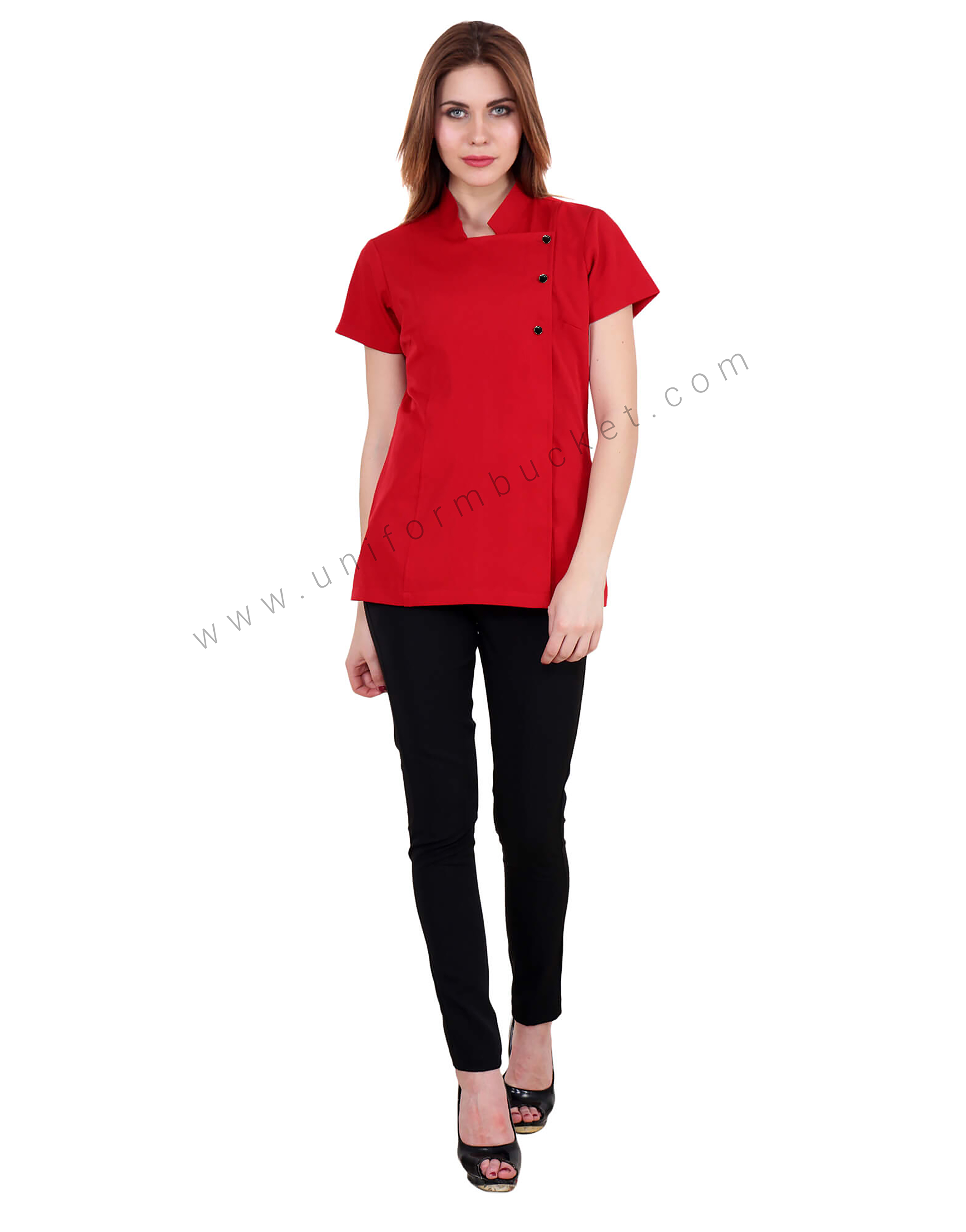 Red Tunic With Side Button Opening thumbnail 2