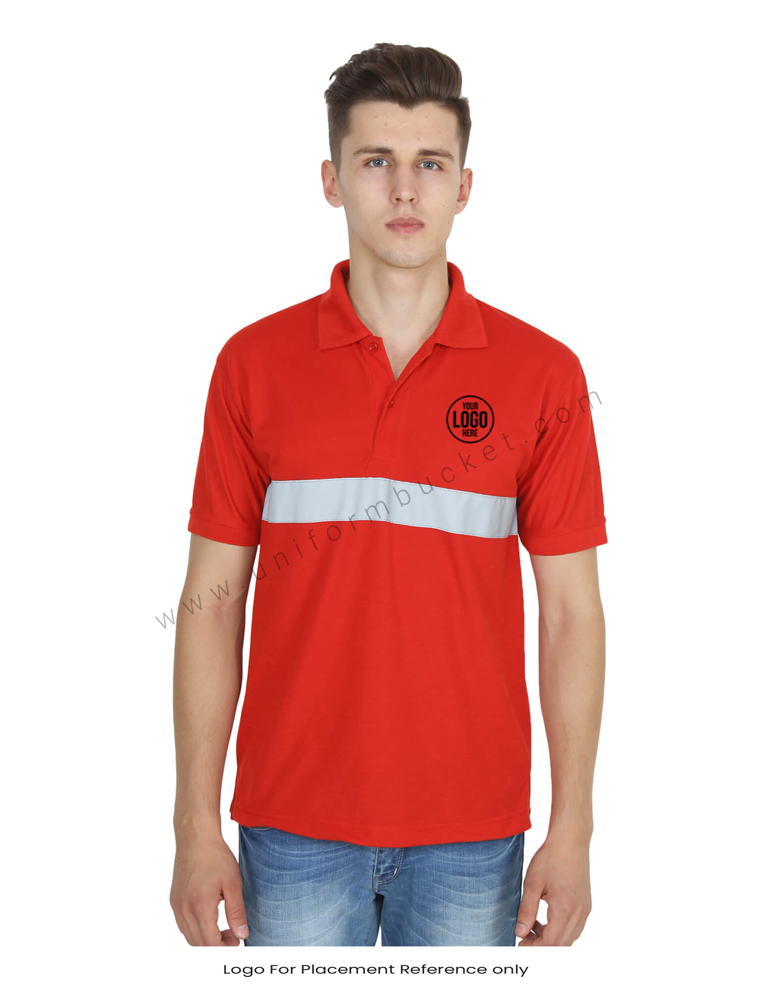 Red Hi- Visibility Polo T- Shirt thumbnail 4