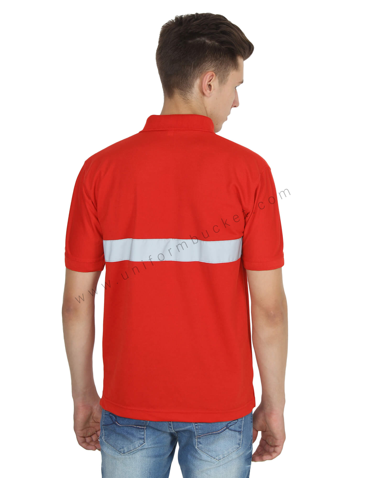 Red Hi- Visibility Polo T- Shirt thumbnail 2