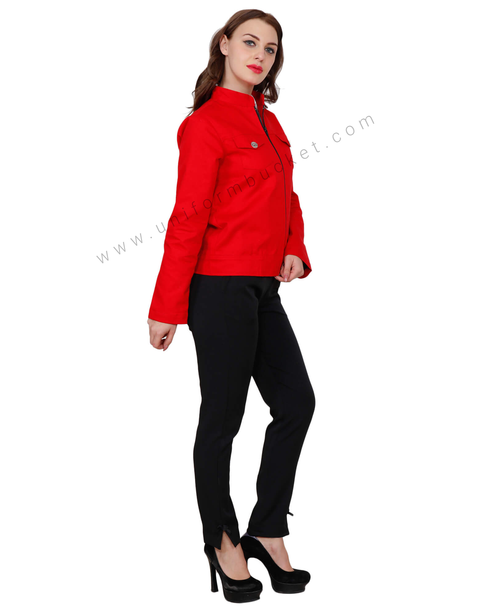 Red Stylish Jacket For Women thumbnail 2