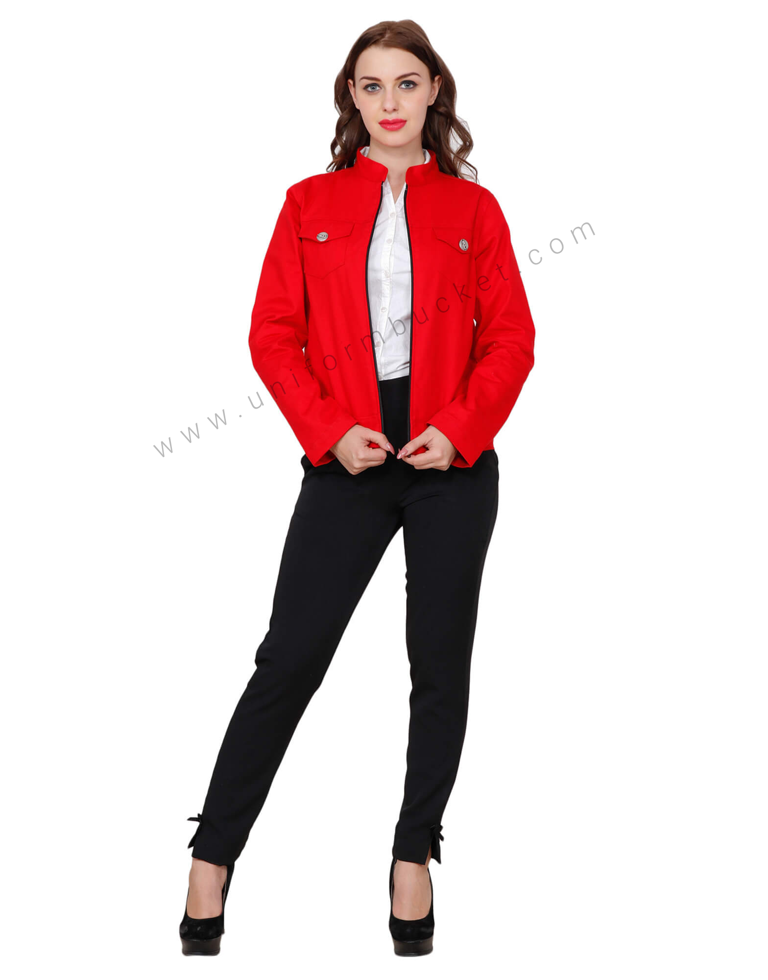 Red Stylish Jacket For Women view 1