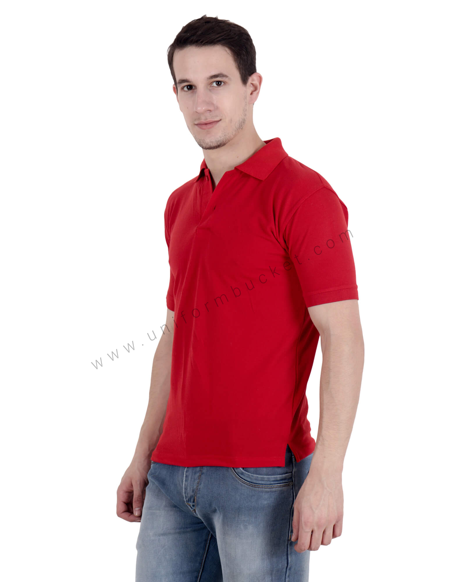 Red Uniform Polo T- Shirt view 1