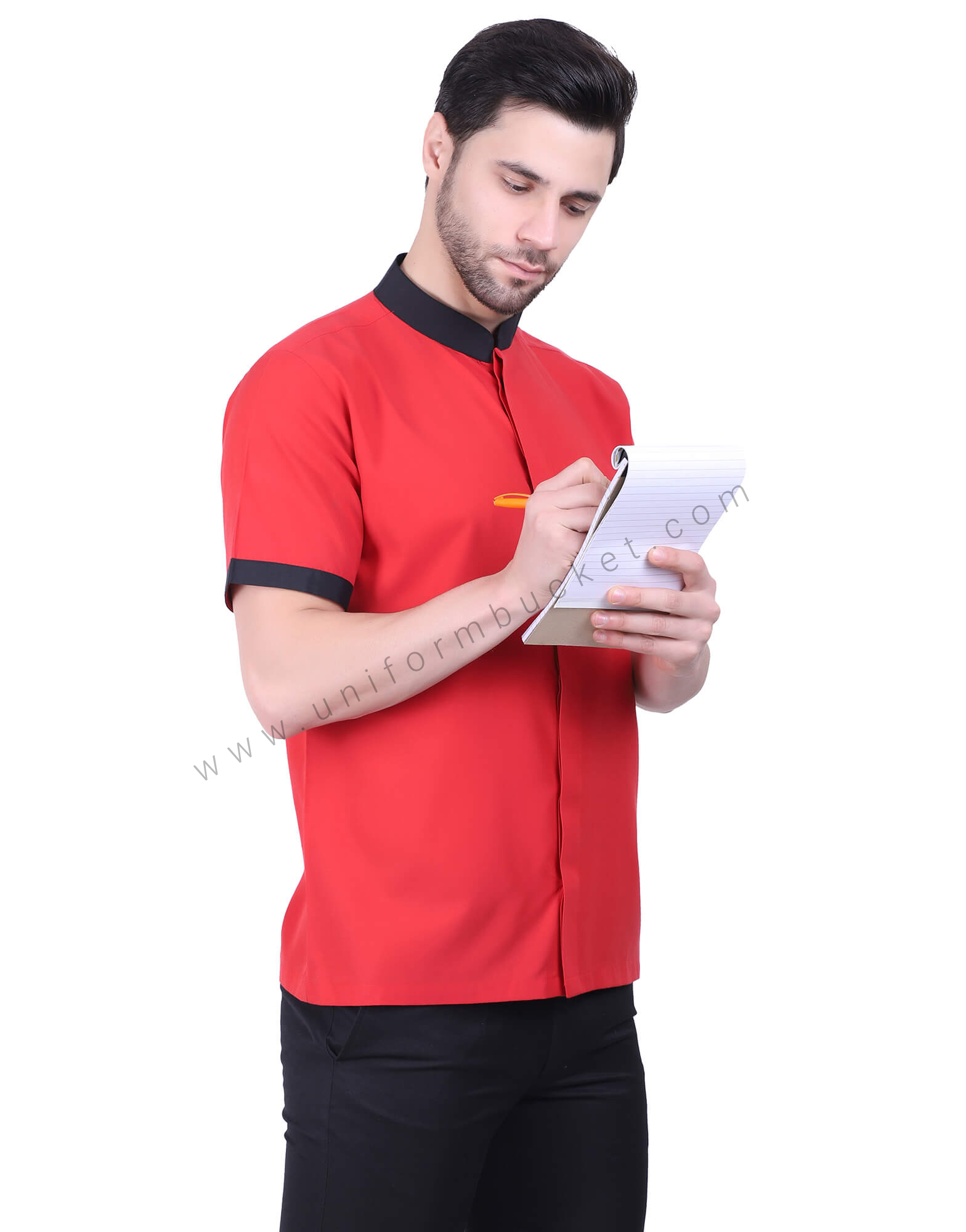 Red Uniform Shirt With Hidden Placket thumbnail 2