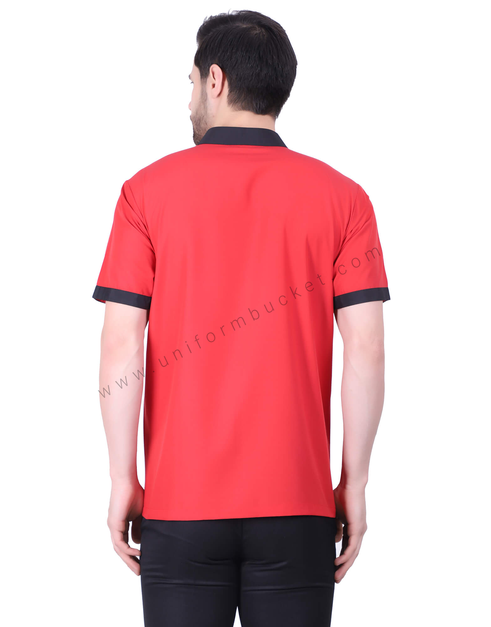 Red Uniform Shirt With Hidden Placket thumbnail 3