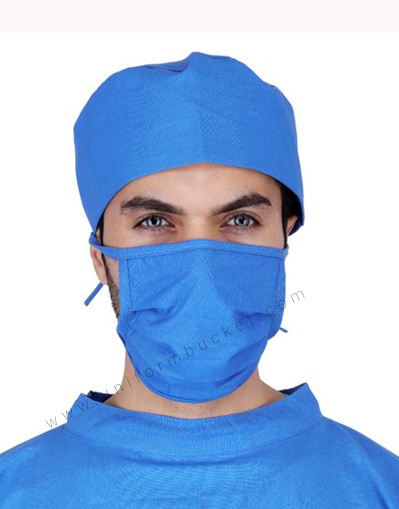 Royal Blue Surgical Mask And Bandana Cap Set view 1