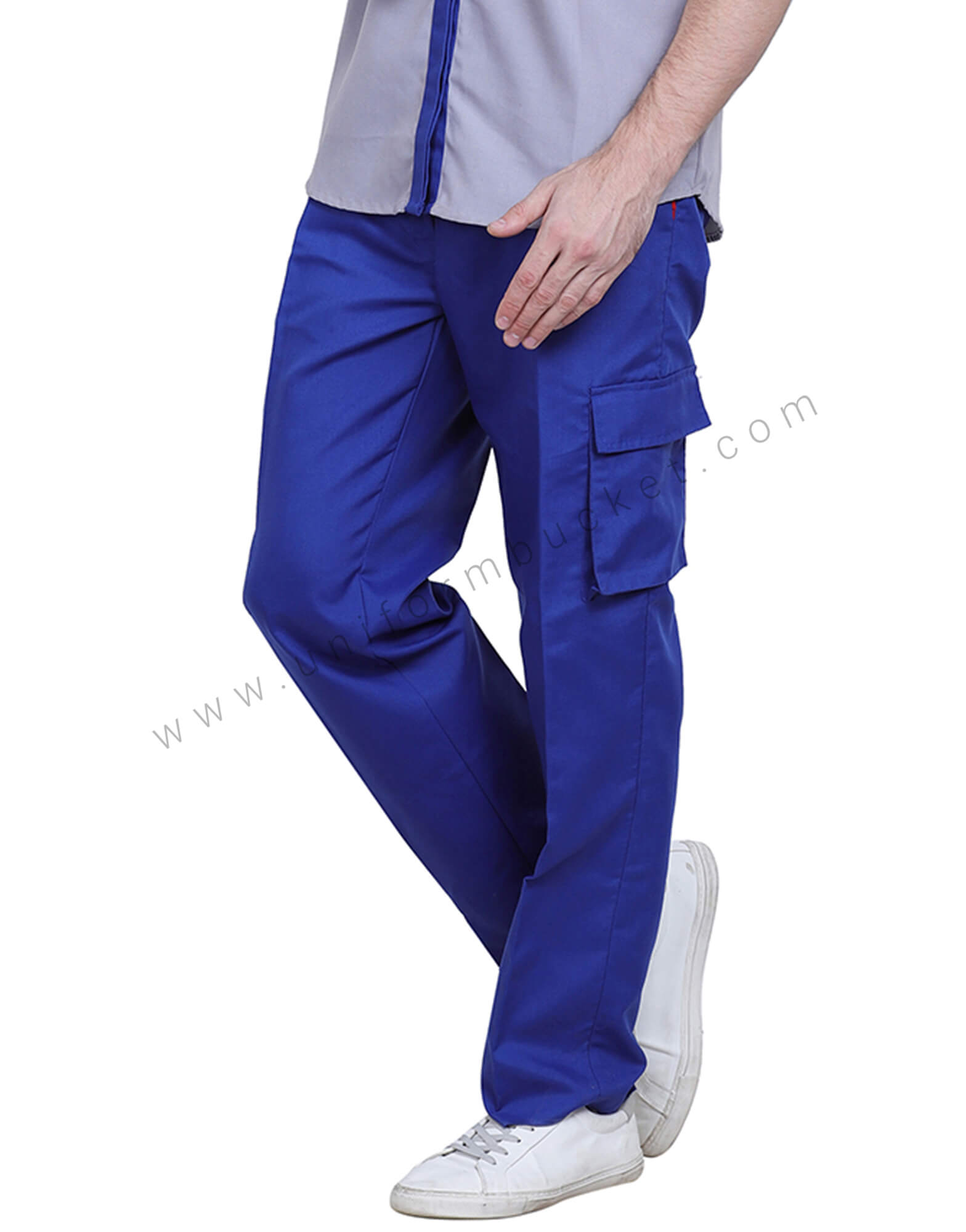 Royal Blue Trousers With Functional Pockets view 1