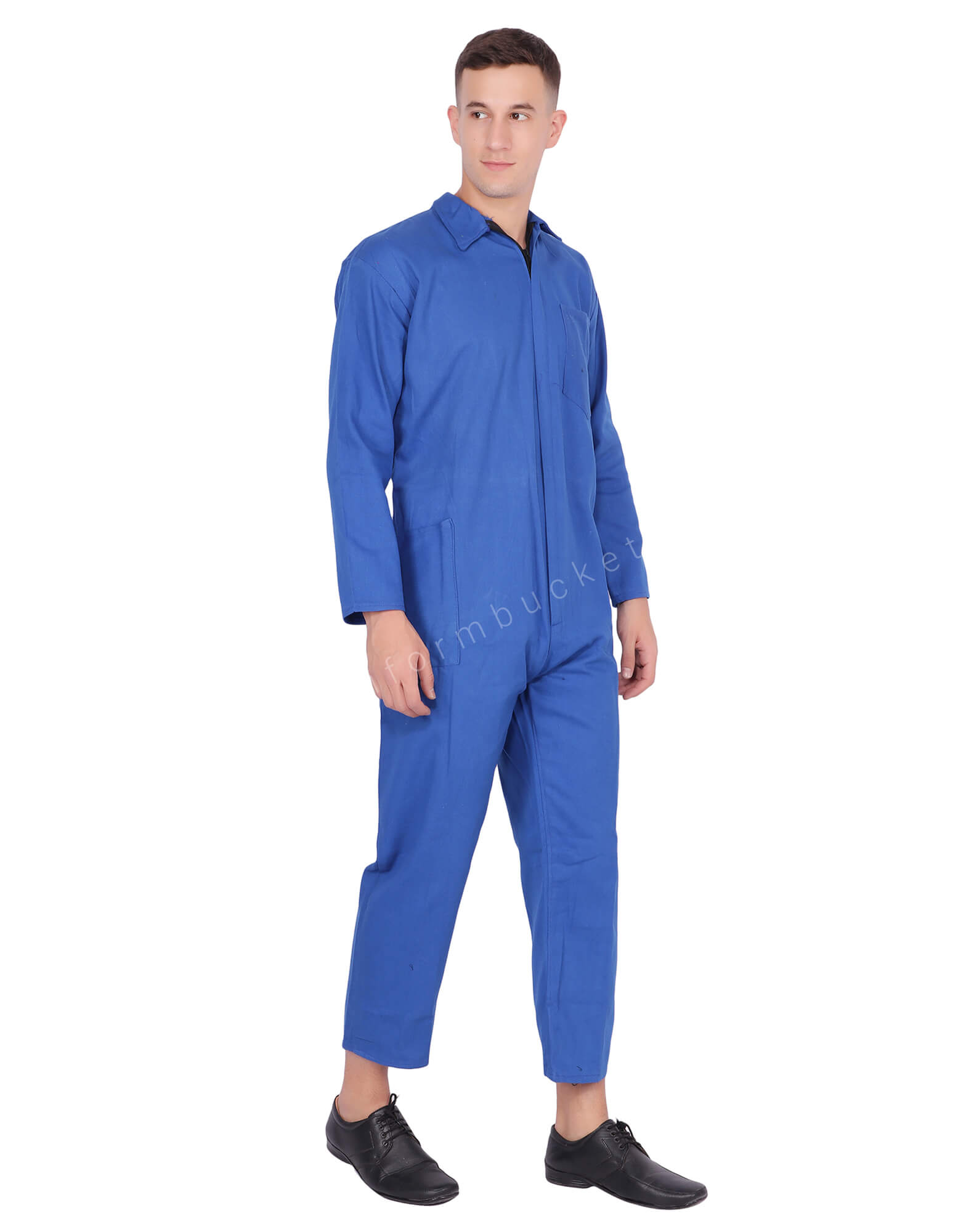 Sapphire blue Zipper Dungaree With Side Pockets thumbnail 2