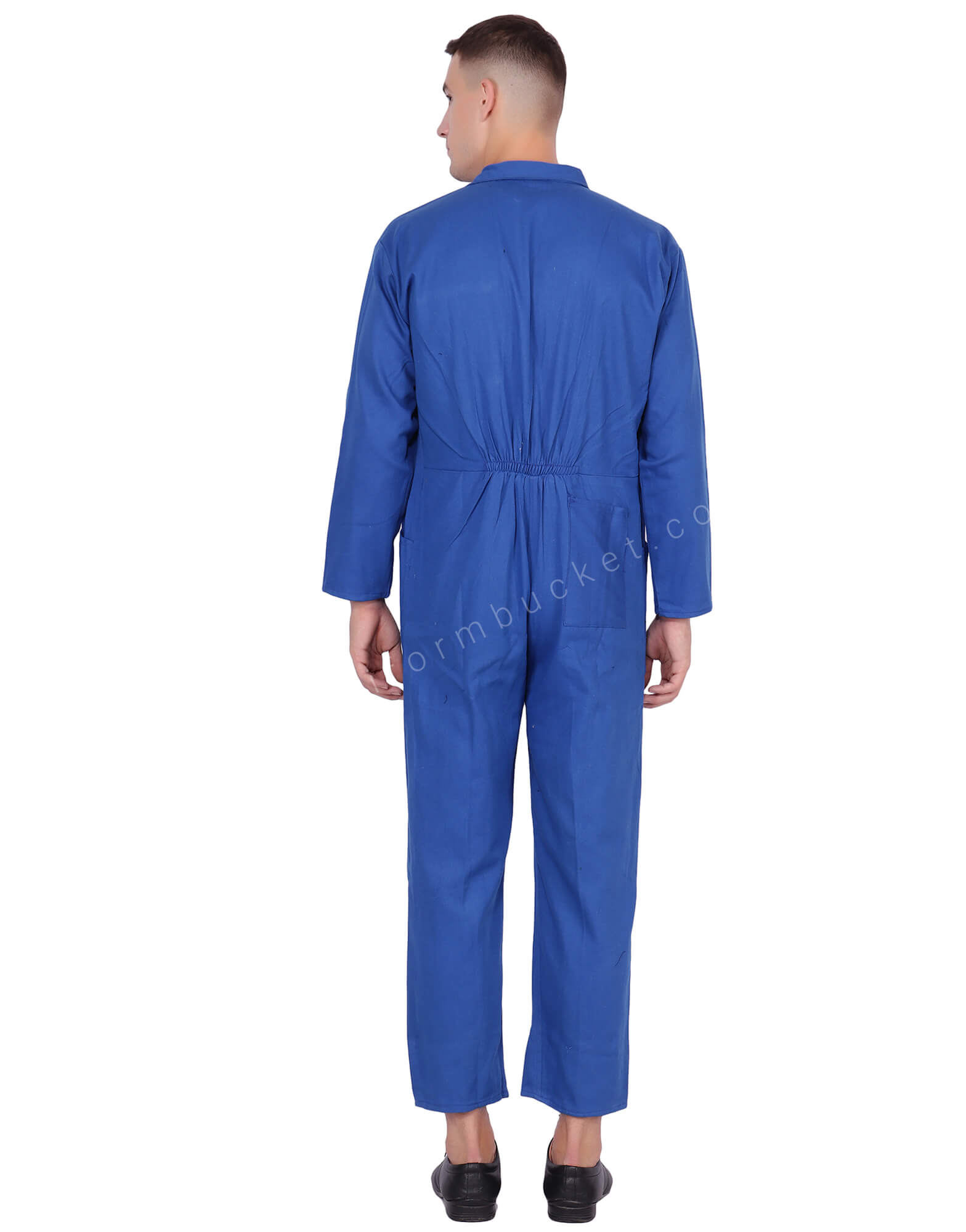 Sapphire blue Zipper Dungaree With Side Pockets thumbnail 3