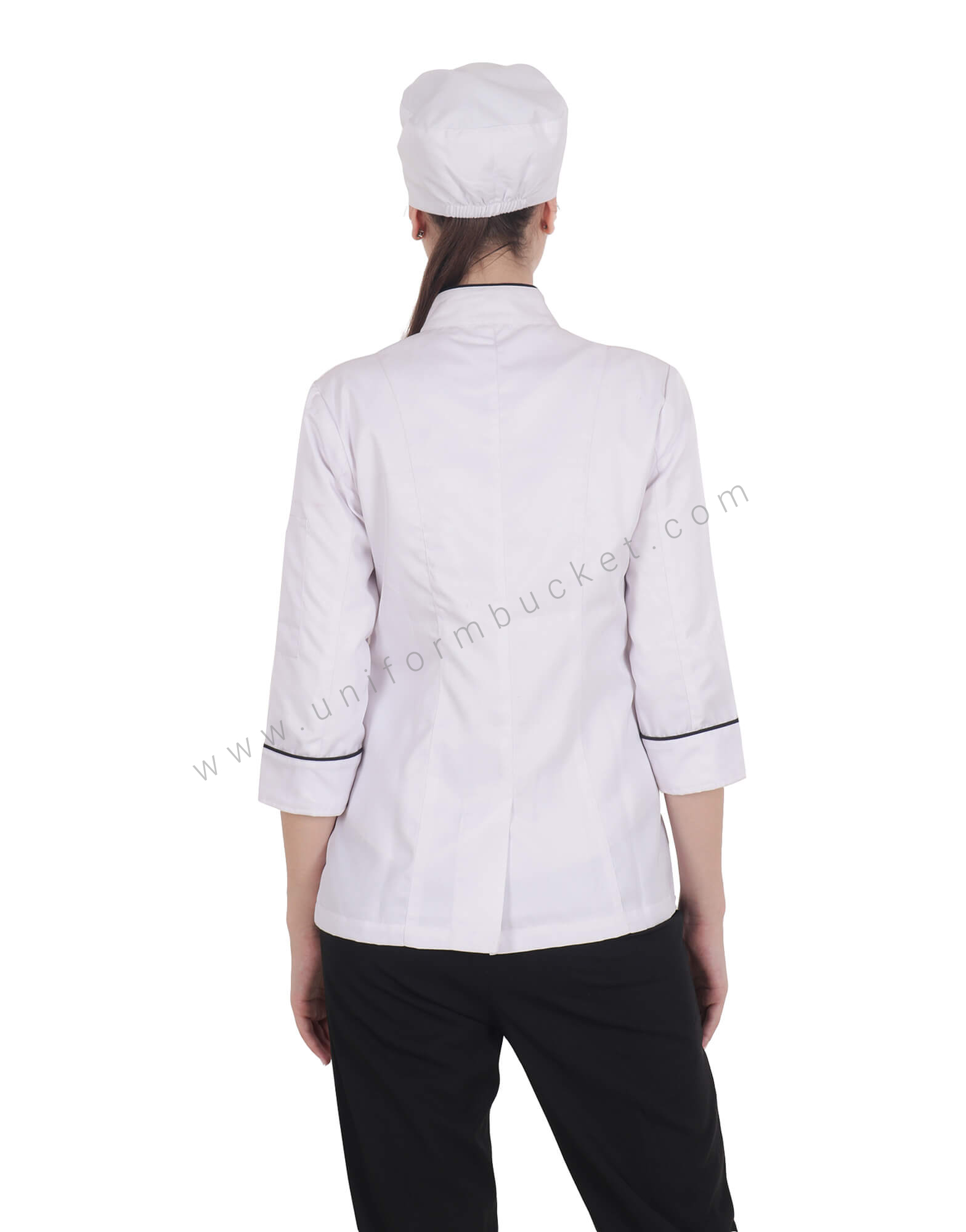 Single Breasted Chef Coat For Women thumbnail 2