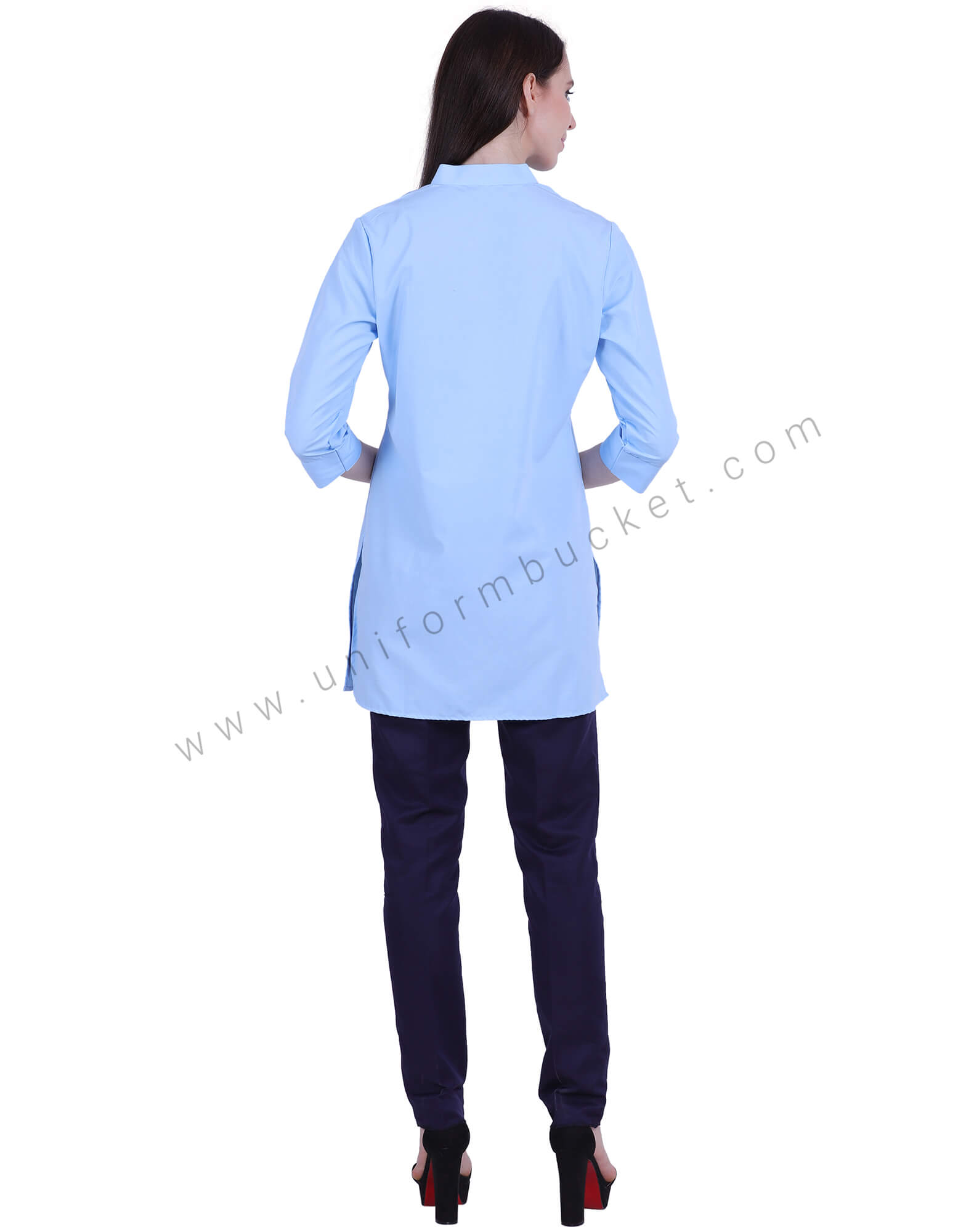 Sky Blue Ban Collar Kurta thumbnail 4