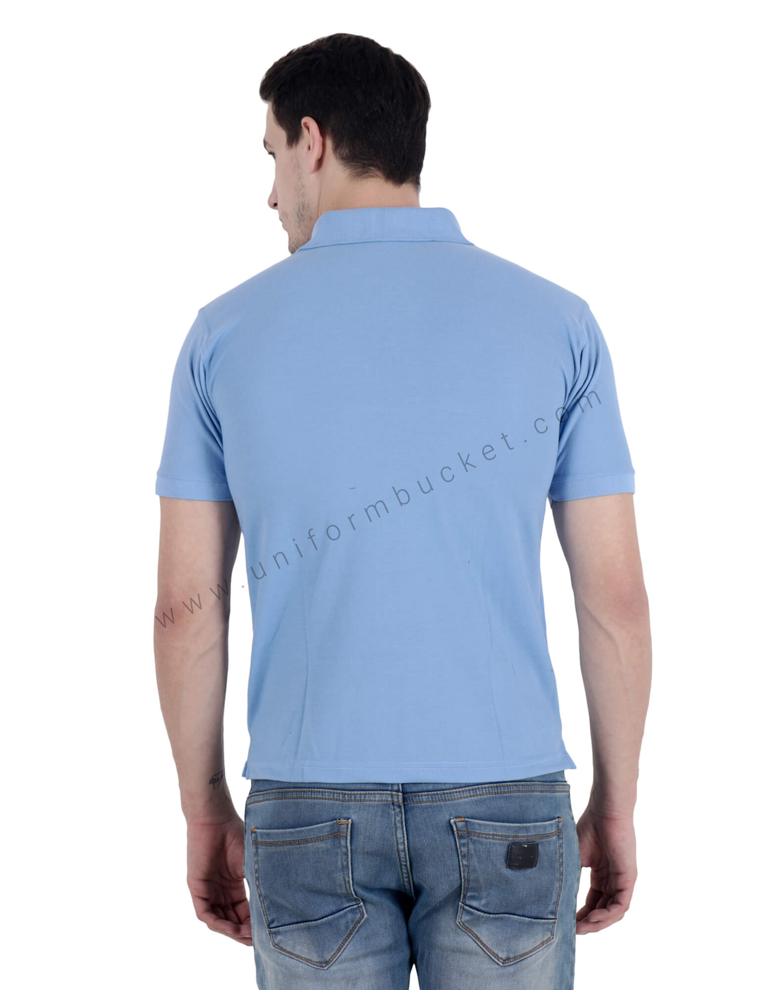 Sky Blue Uniform Polo T- Shirt thumbnail 2