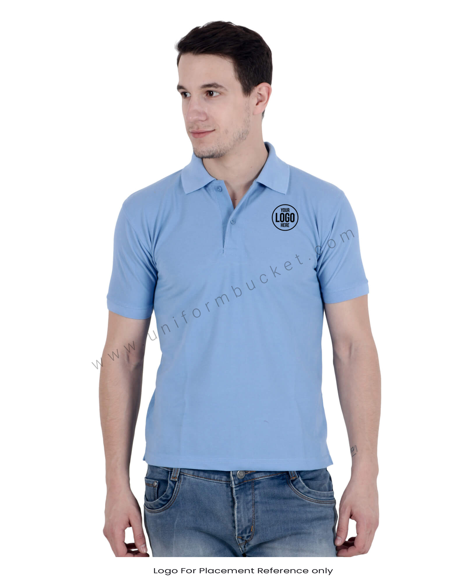 Sky Blue Uniform Polo T- Shirt thumbnail 4