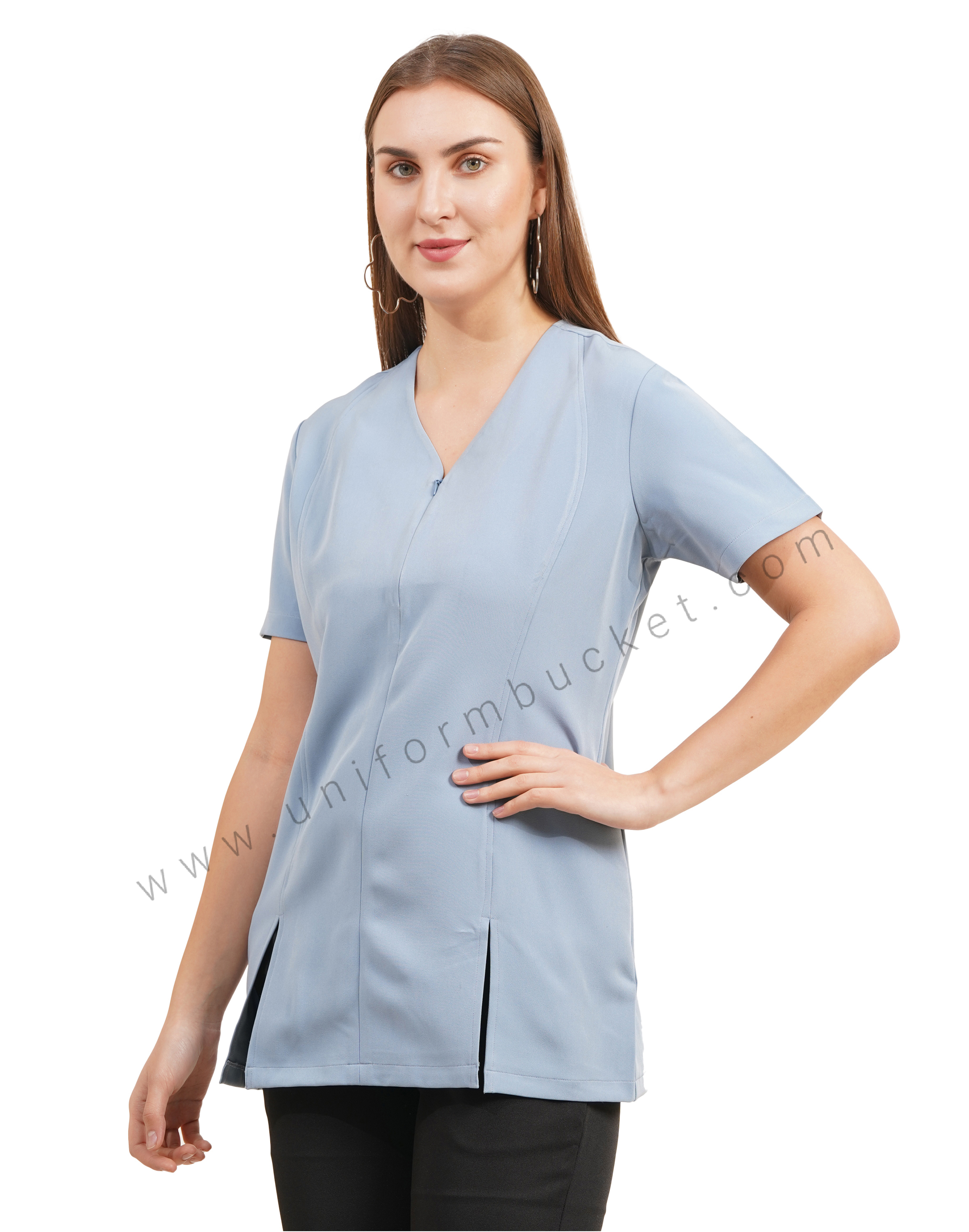 Sky Blue Zip - Front Slit Tunic thumbnail 2