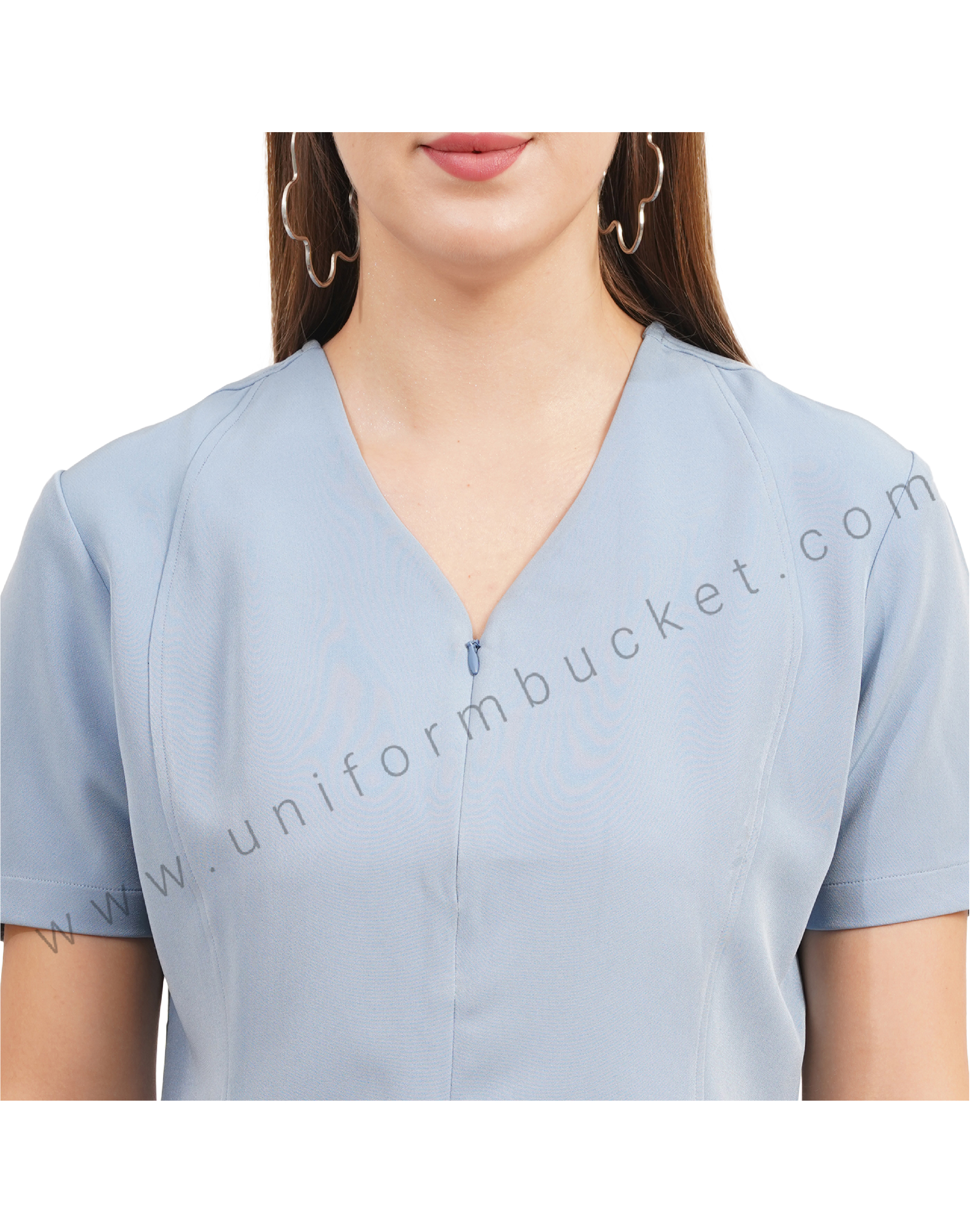 Sky Blue Zip - Front Slit Tunic thumbnail 3