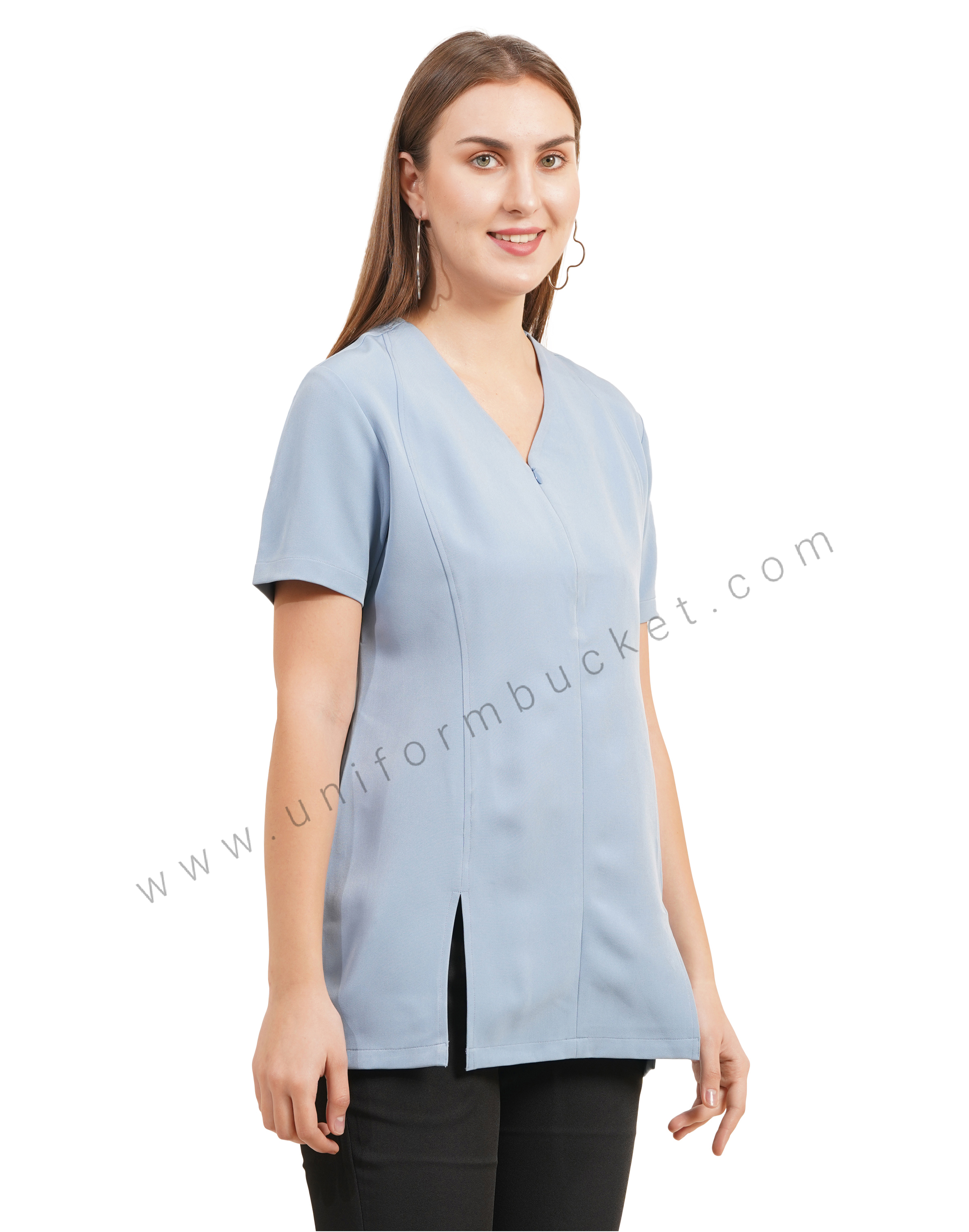 Sky Blue Zip - Front Slit Tunic thumbnail 4