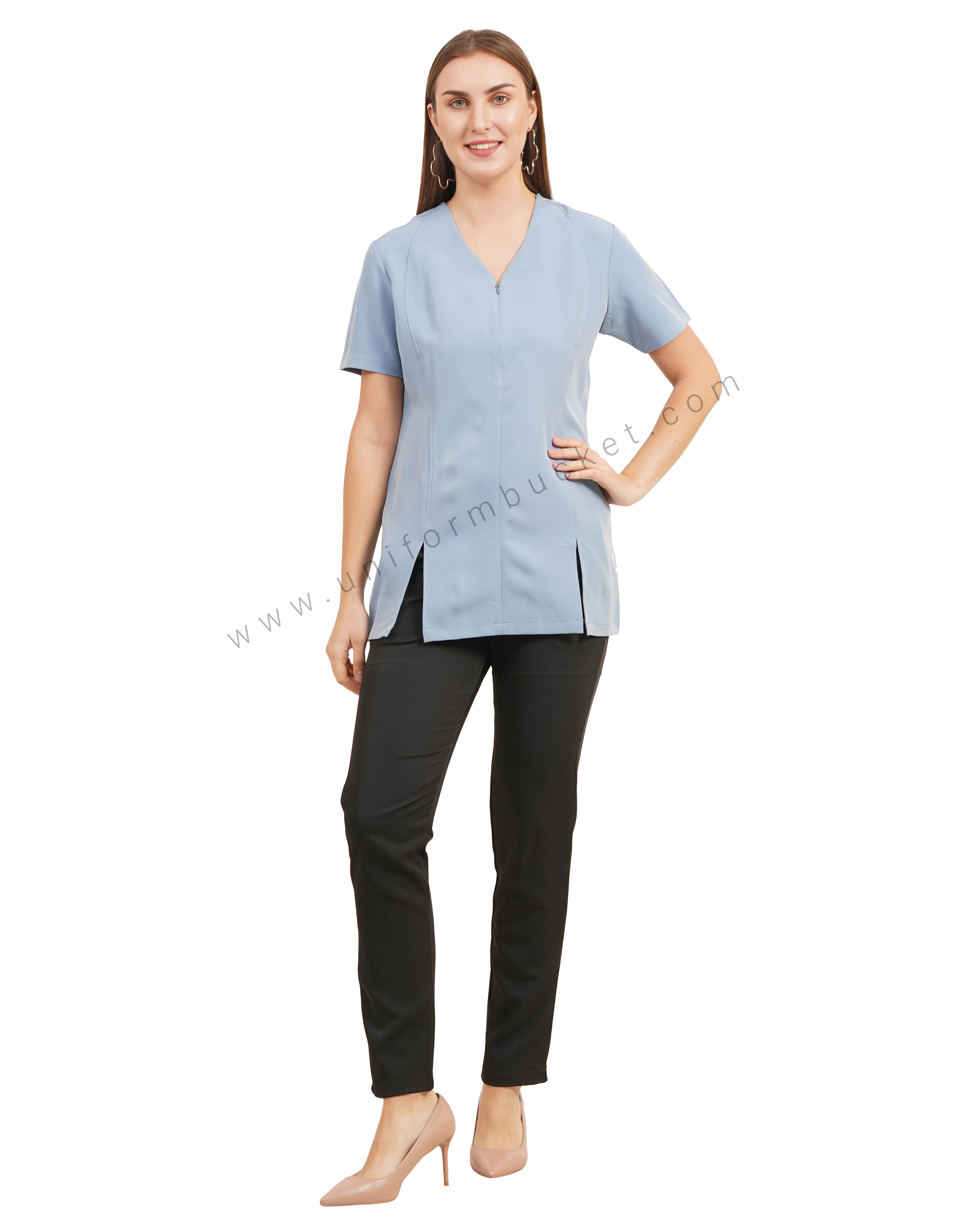 Sky Blue Zip - Front Slit Tunic thumbnail 6