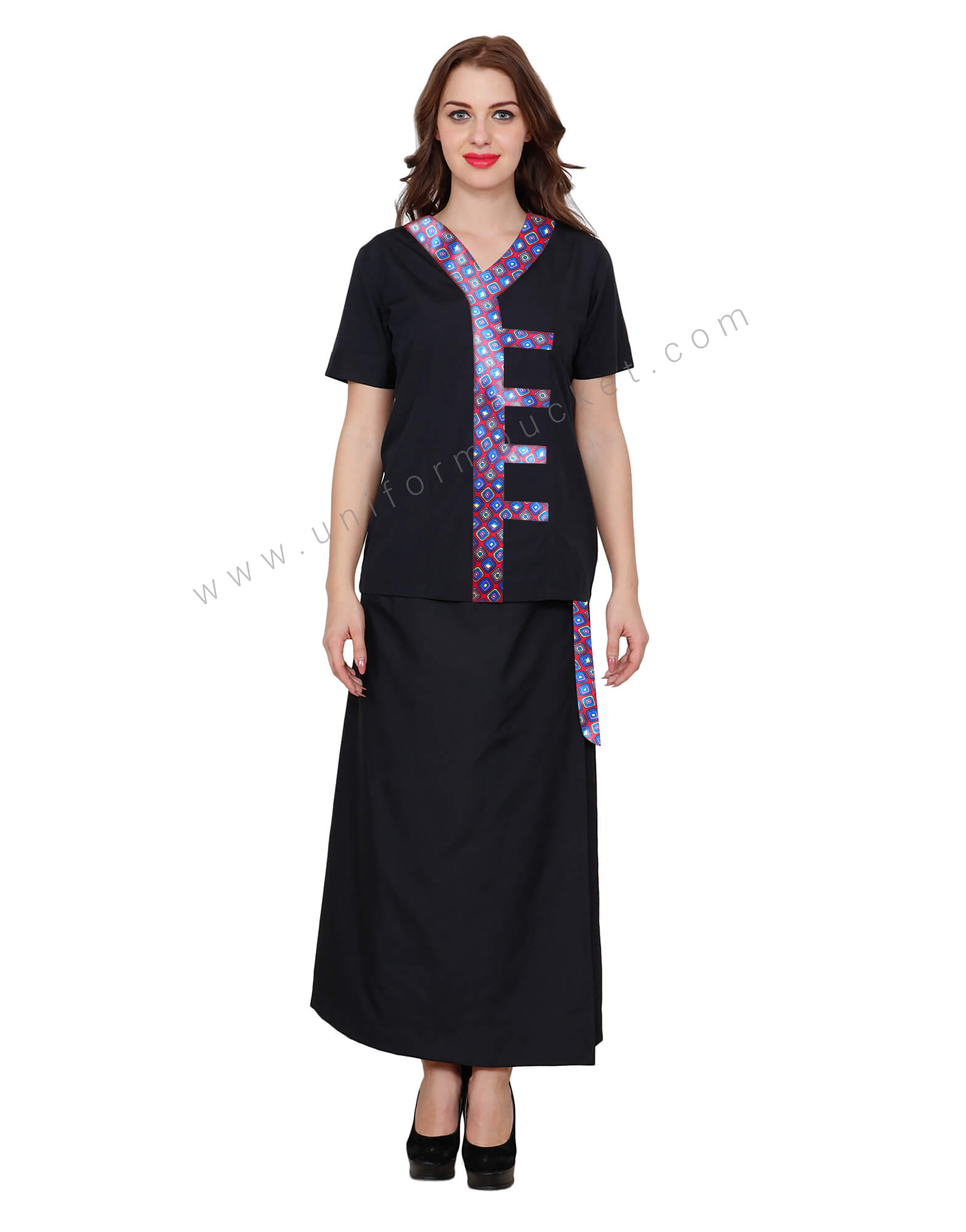 Spa & Salon Black Top With Back zip view 1