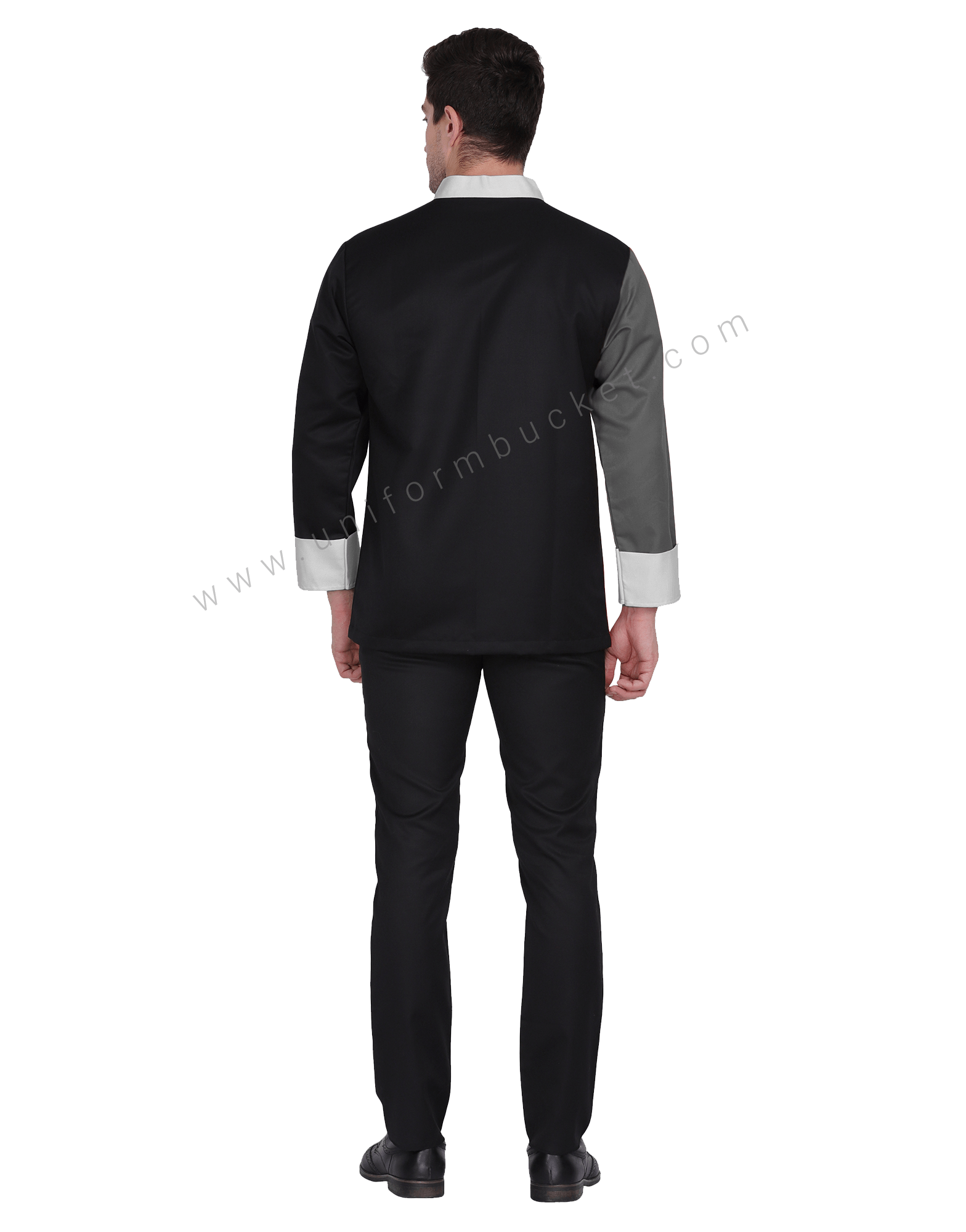 Stylish  Band Collar  Male Chef Coat thumbnail 3