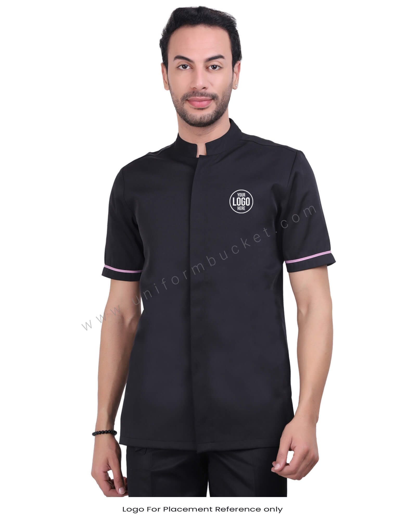 Stylish Black Shirt With Pink Highlights view 1