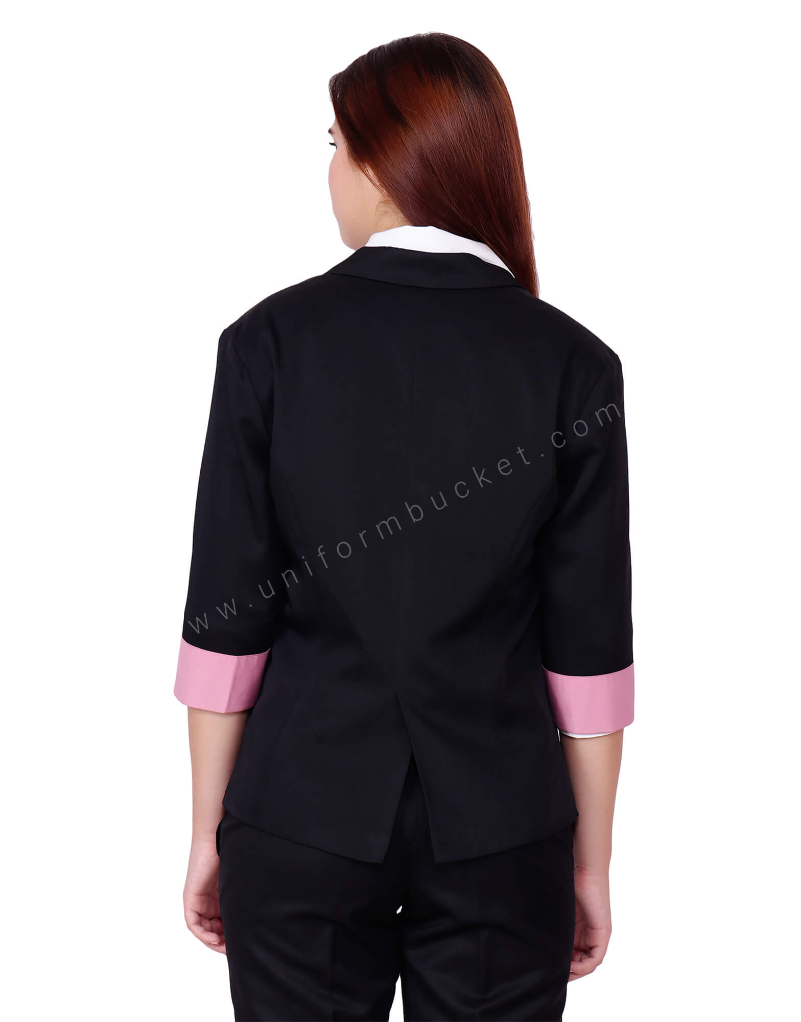 Classing Black Blazer With Pink Trims view 1