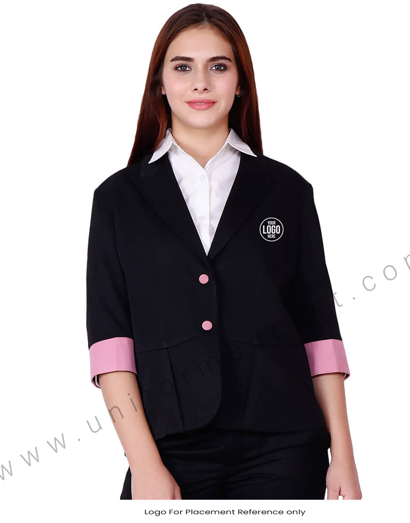 Classing Black Blazer With Pink Trims thumbnail 3