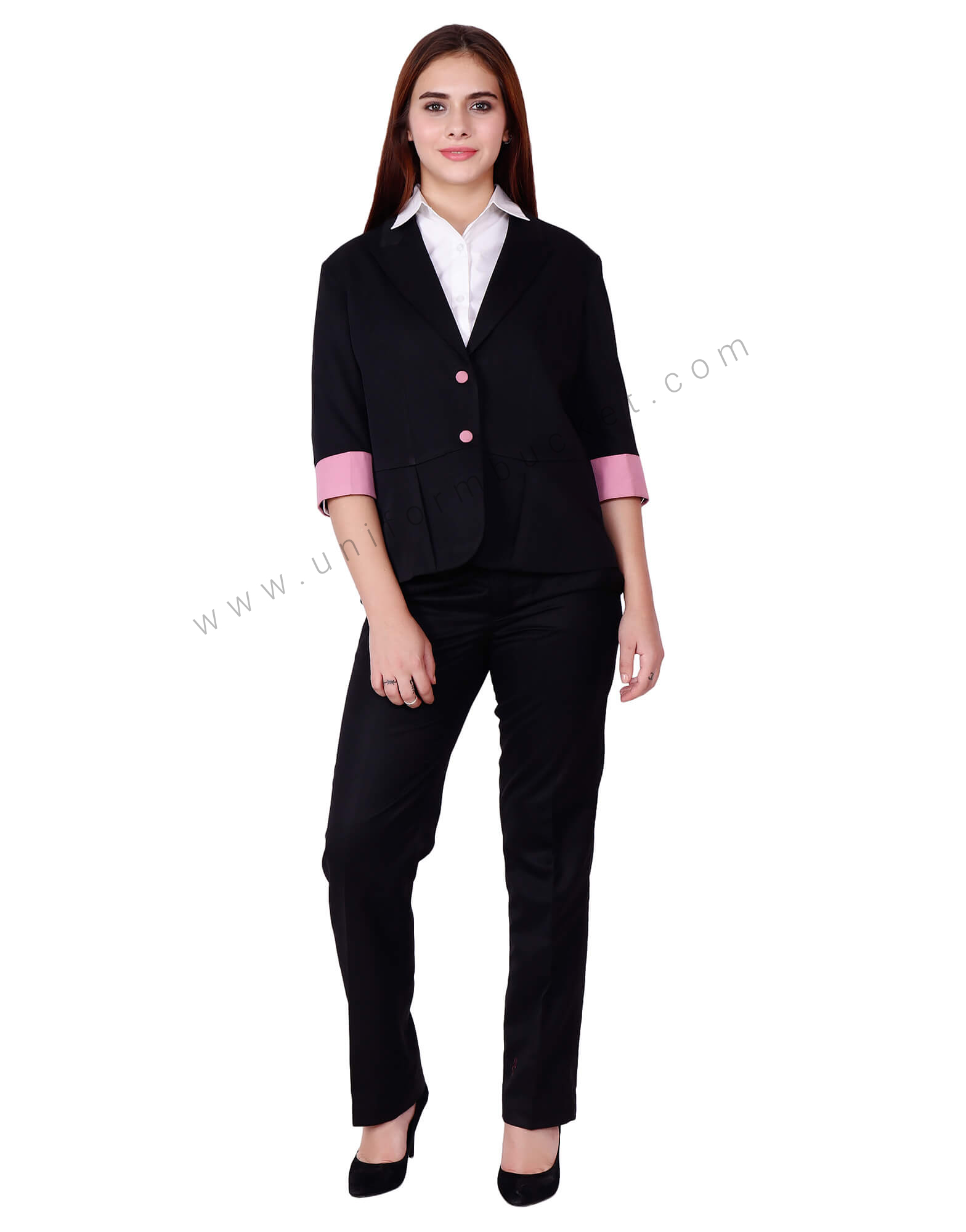 Classing Black Blazer With Pink Trims thumbnail 2