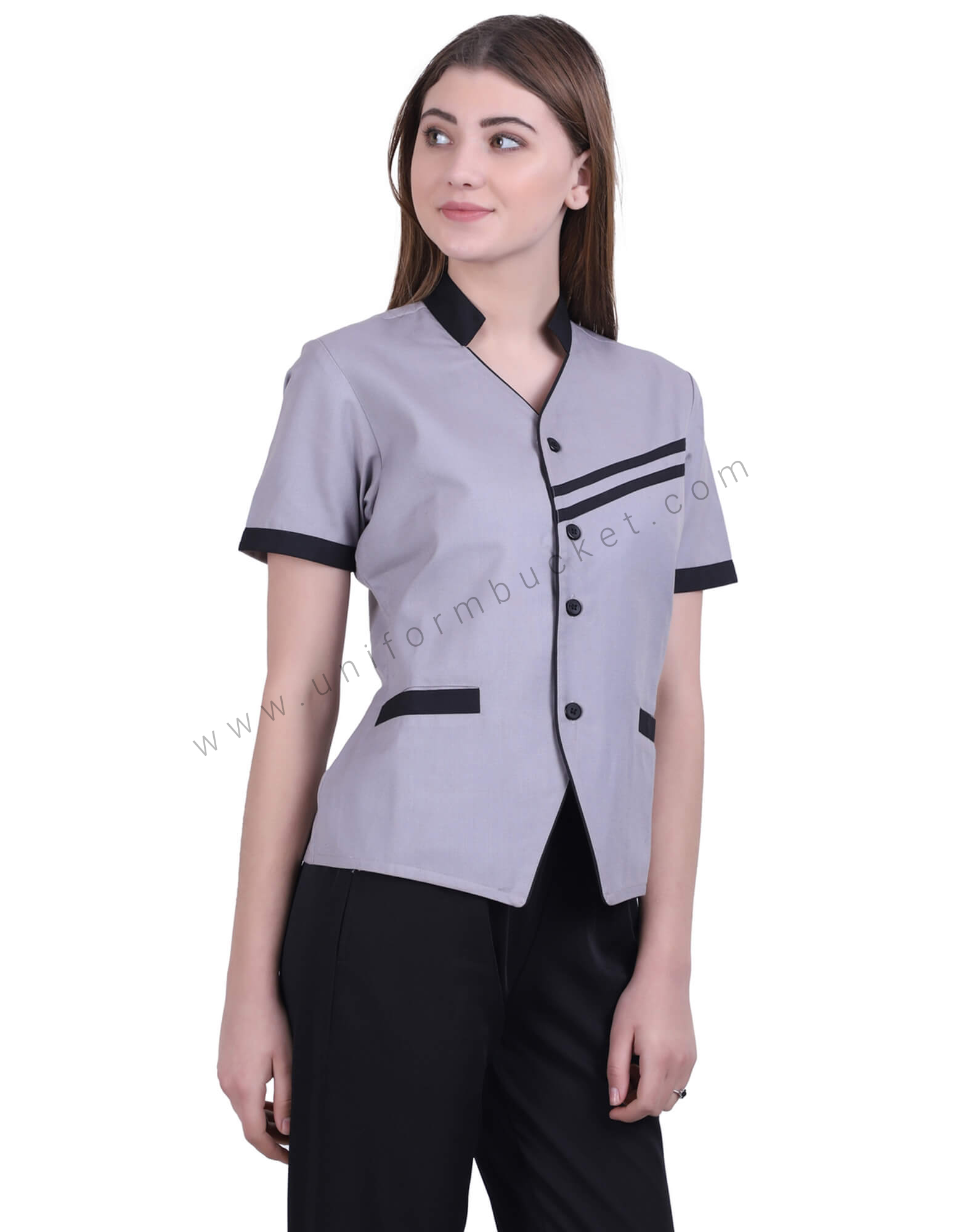 V Neck Grey Tunic view 1