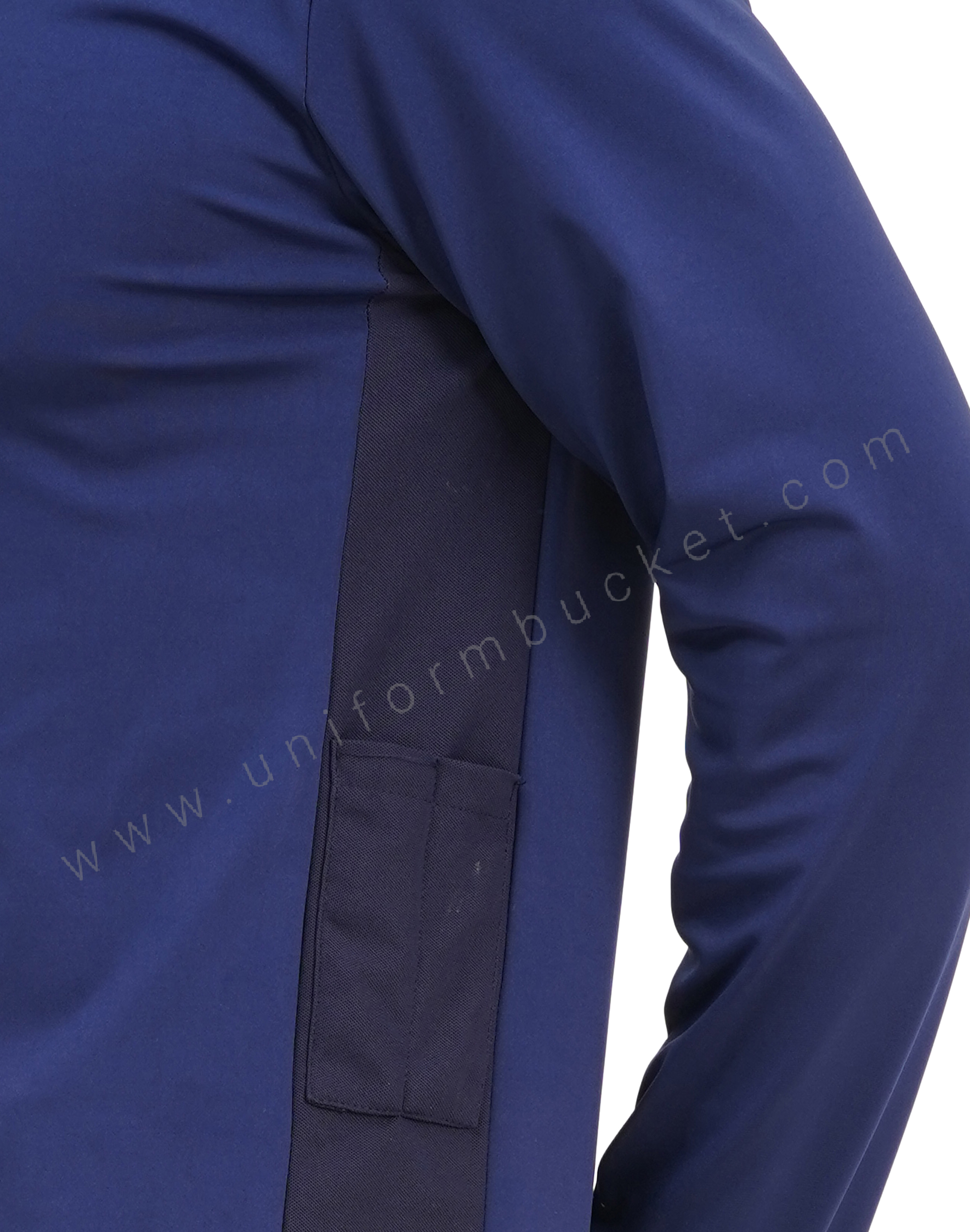 stylish navy blue full sleeve  t-shirt with one side  pen holder pocket thumbnail 6