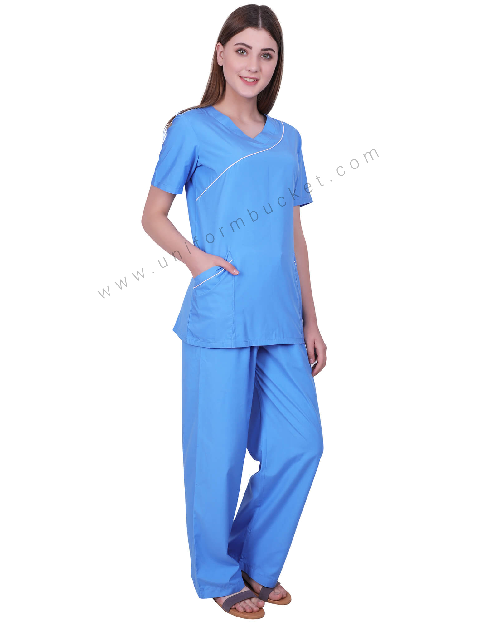 Stylish V-Neck Tunic With Side Pockets view 4