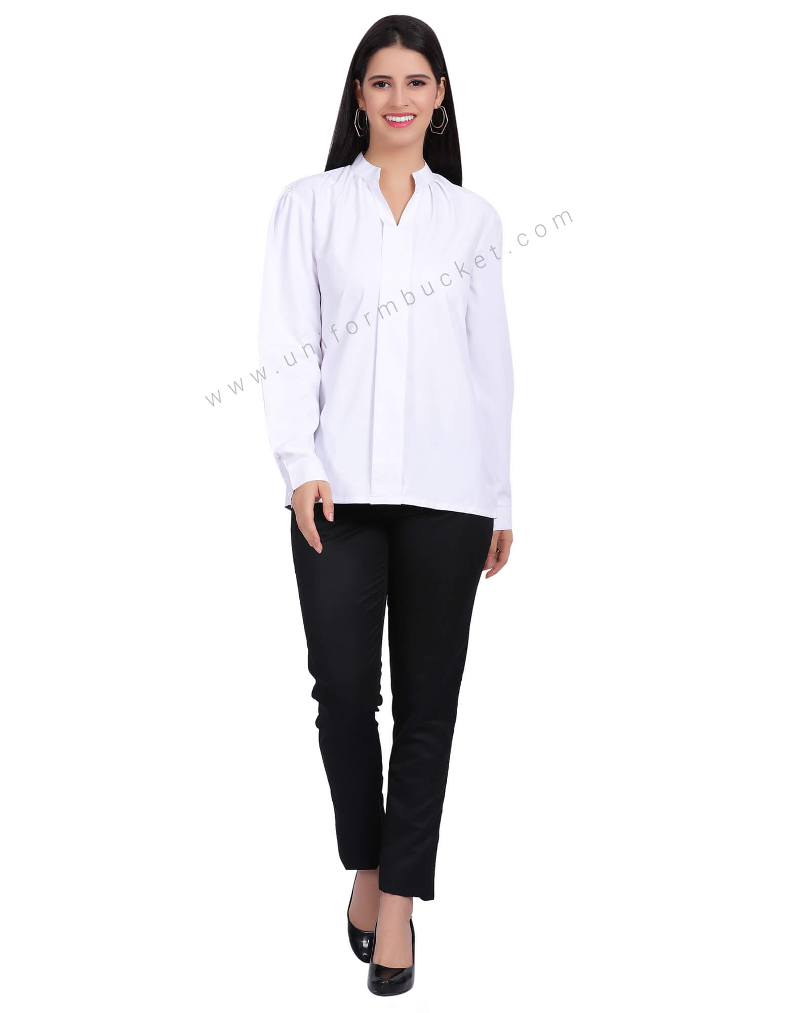 STYLISH V NECK TOP WITH FRONT SLIT thumbnail 2