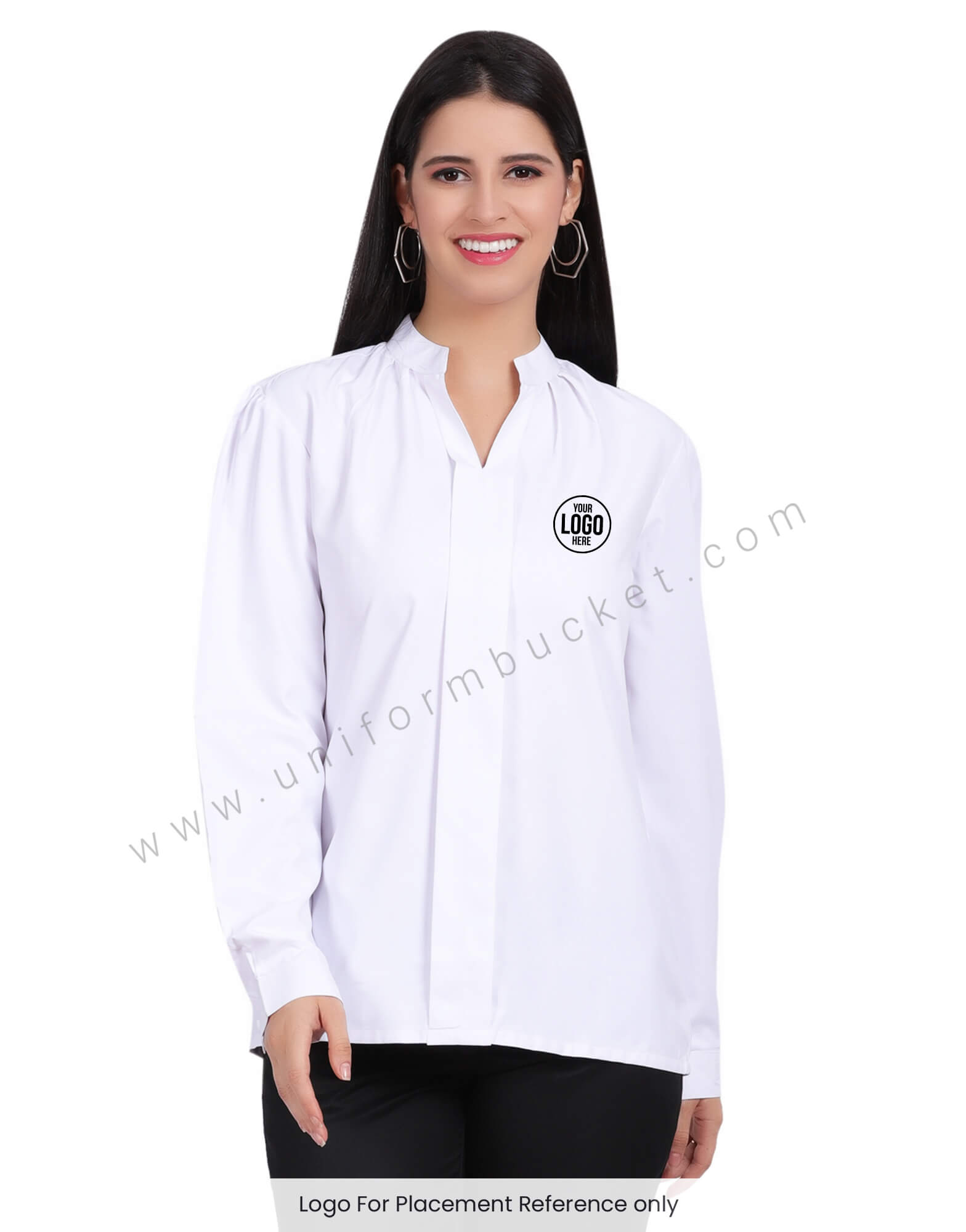 STYLISH V NECK TOP WITH FRONT SLIT view 1