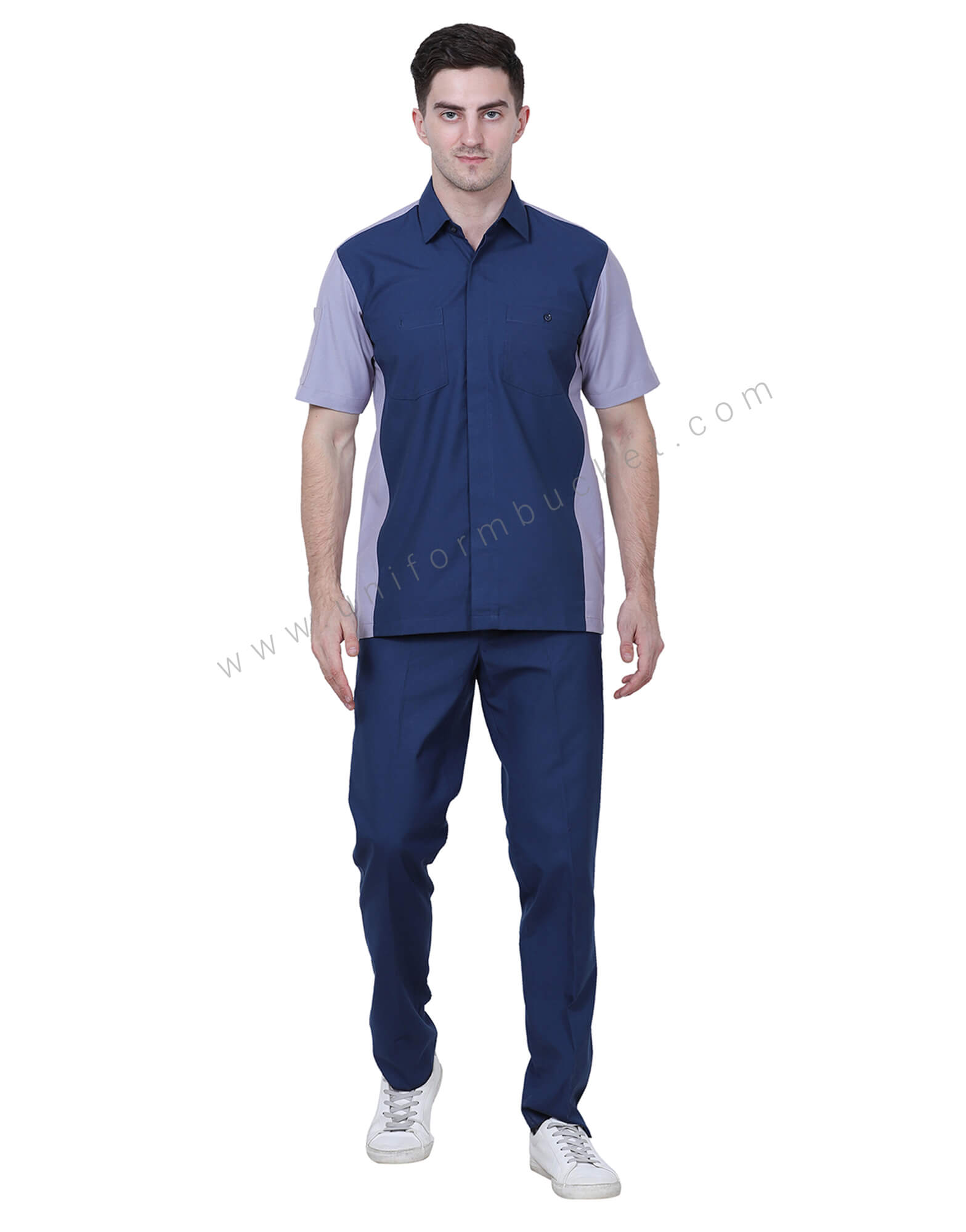 Blue And Grey Workwear Shirt thumbnail 2
