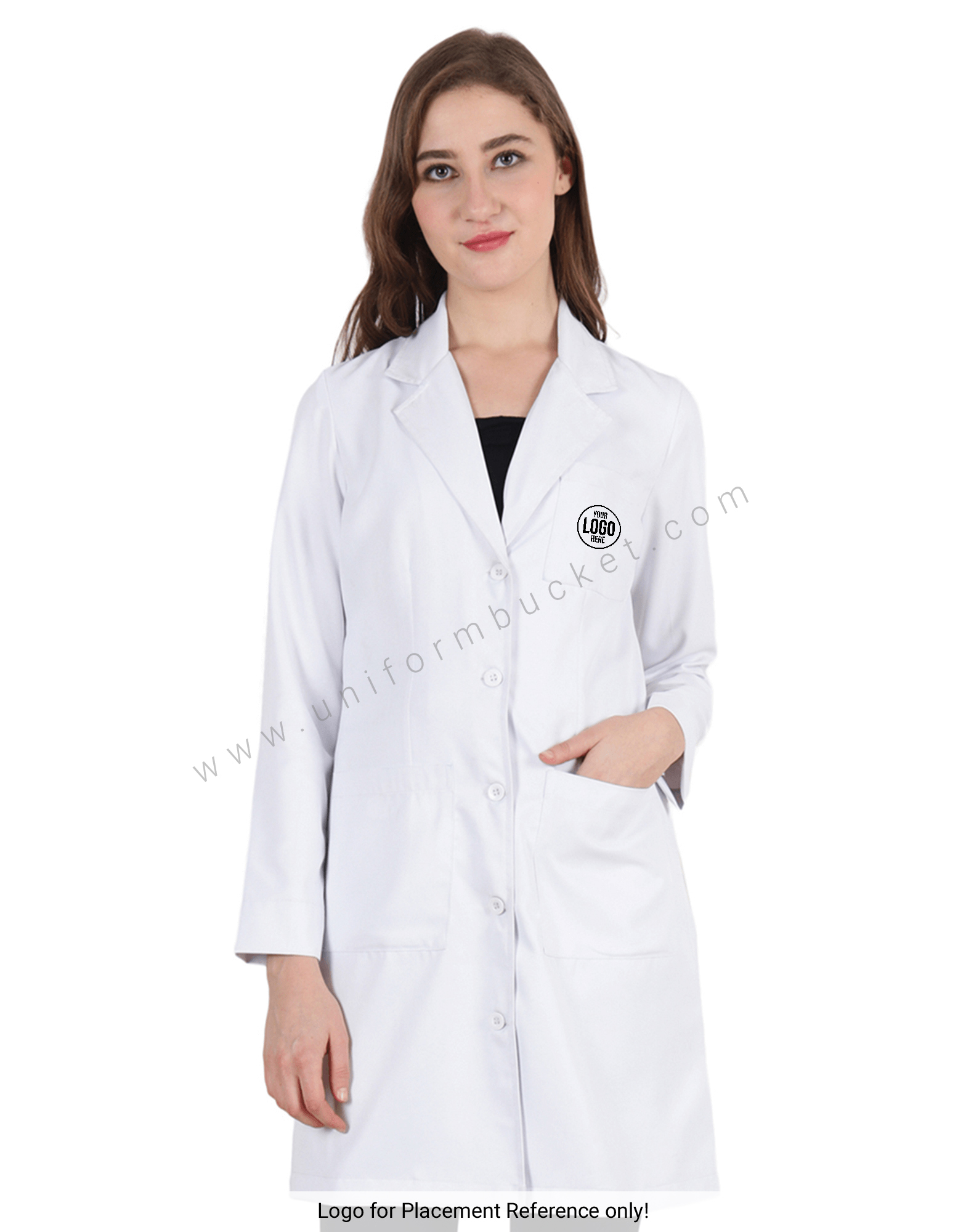 Full Sleeve Back Adjuster Lab Coat For Female thumbnail 5