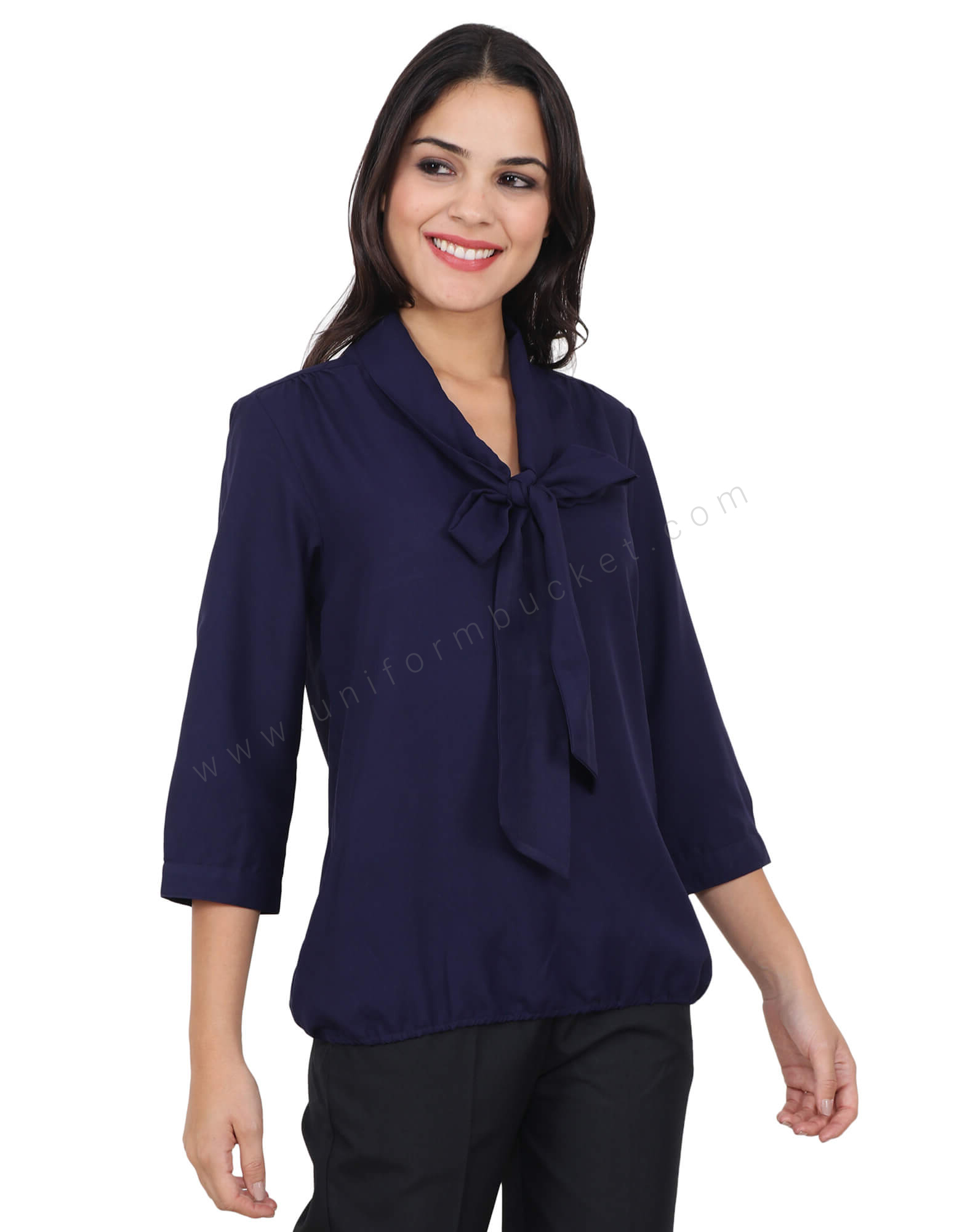 Indigo Blue Top With Neckerchief view 1