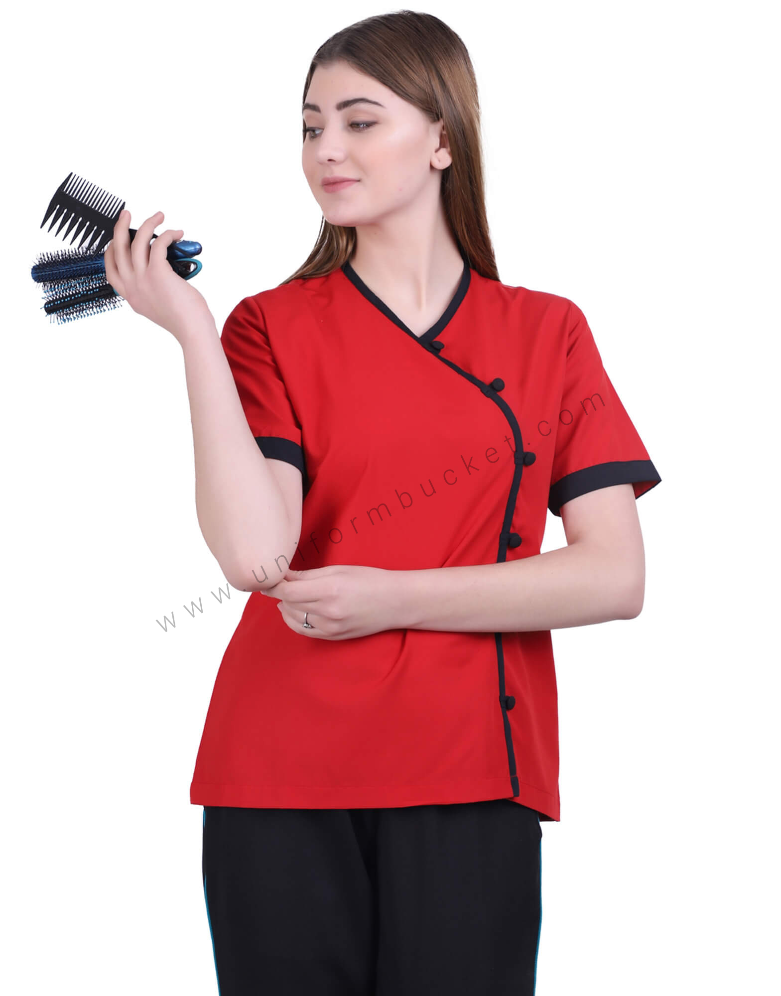 Warp Red Top With Front Buttons Opening view 1