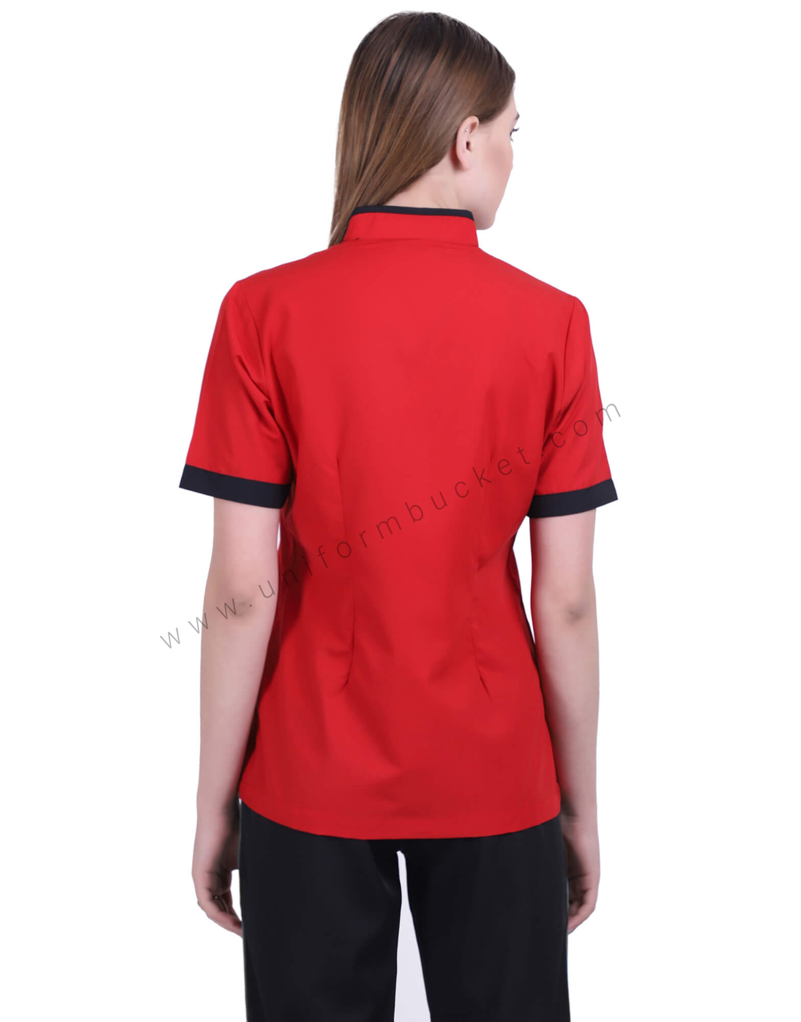 Warp Red Top With Front Buttons Opening thumbnail 3